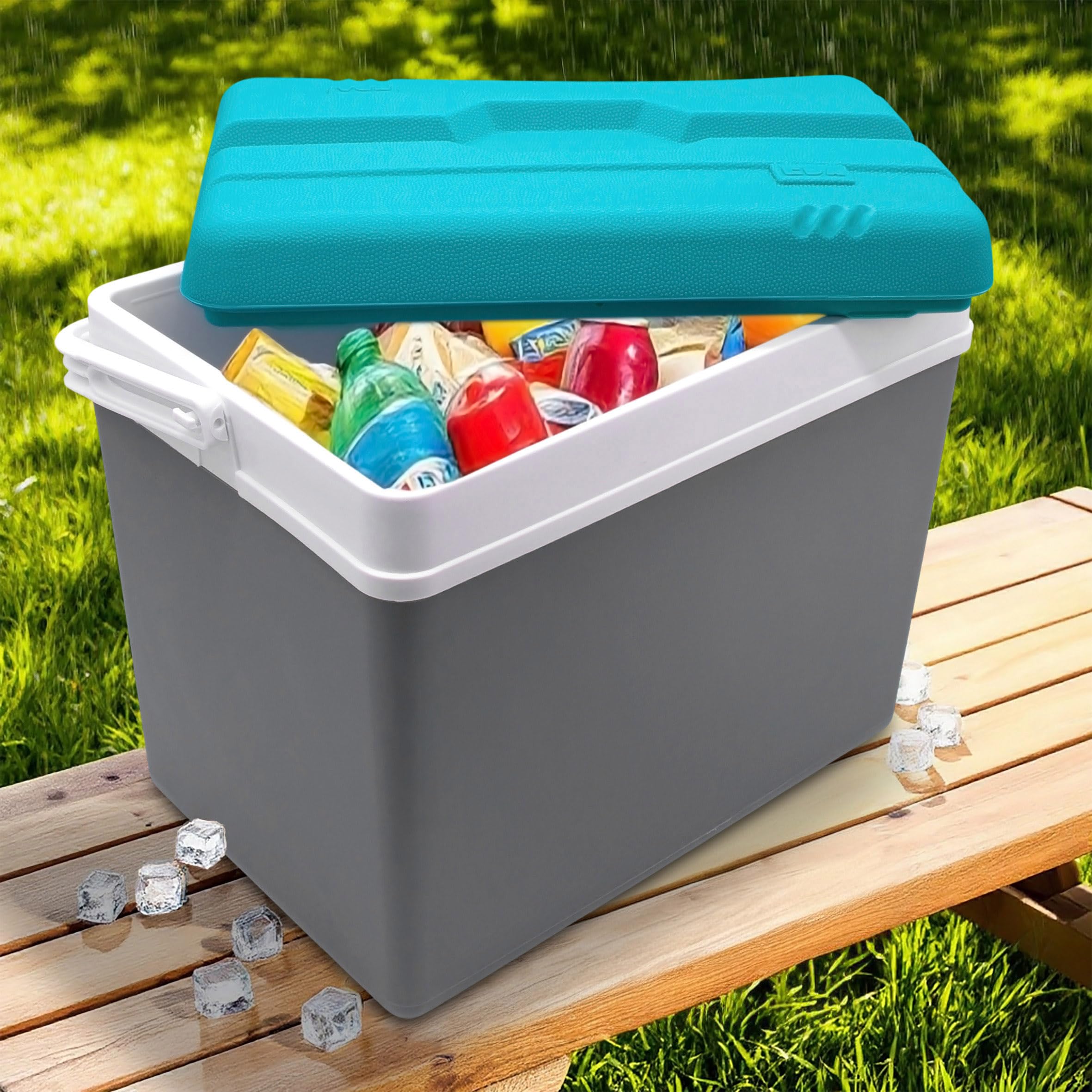 Glacière en plastique - Boîte isotherme d'extérieur avec poignée de transport - Sac isotherme pour camping, pique-nique, festival, jardin