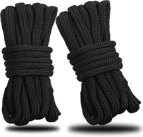 Dock Lines - Cuerdas de nailon de doble trenza para barco con ojales de 12 pulgadas de 25 o 50 pies de cuerda de barco de grado marino