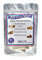 Children's Easy to Bake Oven Mixes Play Toy Real 4 Cookie Super Pack Refill Kit Sugar Peanut Butter Chocolate Chip Snickerdoodle Ultimate Set Cooking Baking Supplies Net Wt 4.8 oz