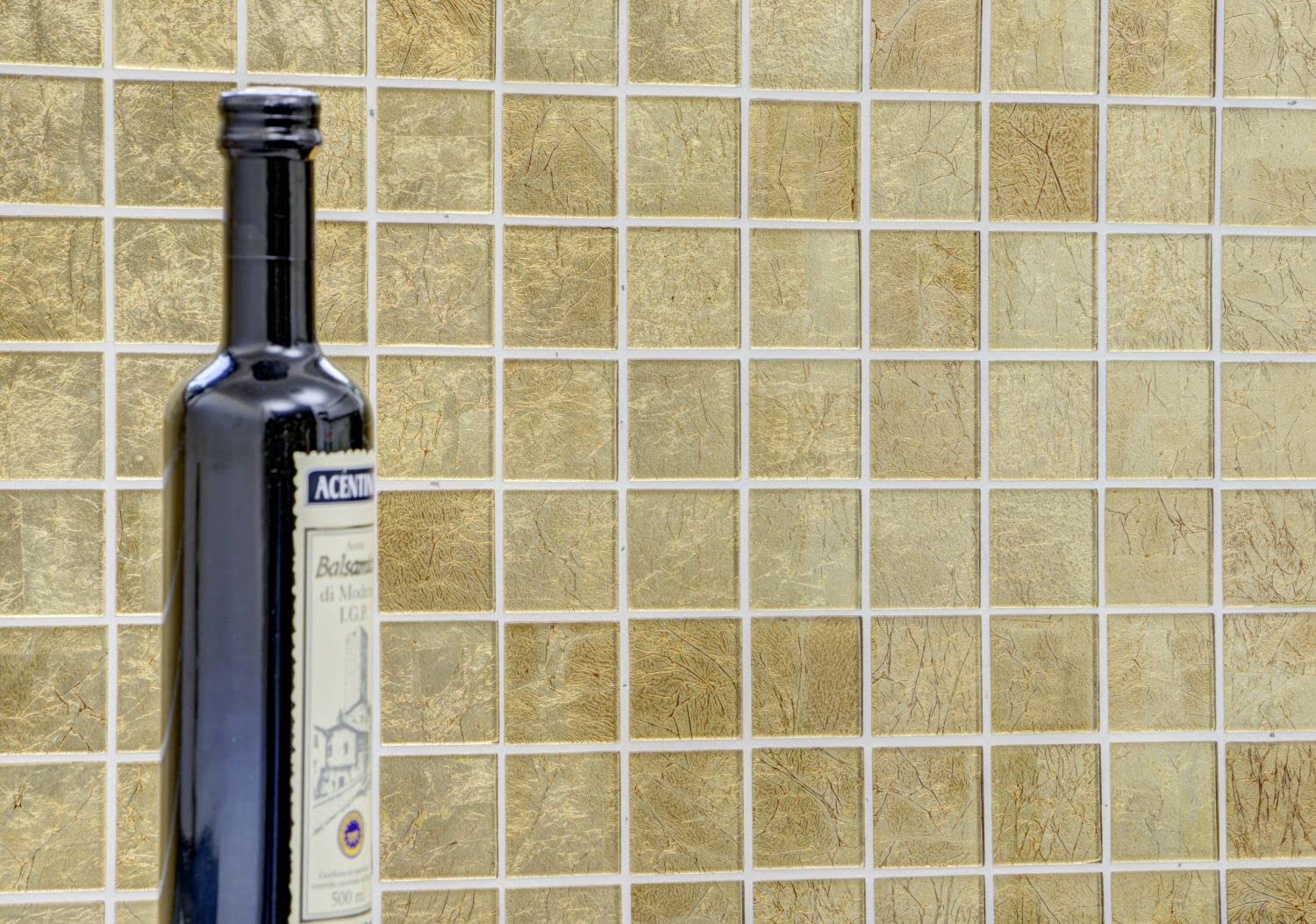 Mozaïek tegel doorschijnend goud beige glas mozaïek kristal steen structuur voor muur bad douche keuken tegelspiegel THEKENBEKING BADBEKLEDING MOzaïekmat mozaïekplaat | 10 mozaïekmatten