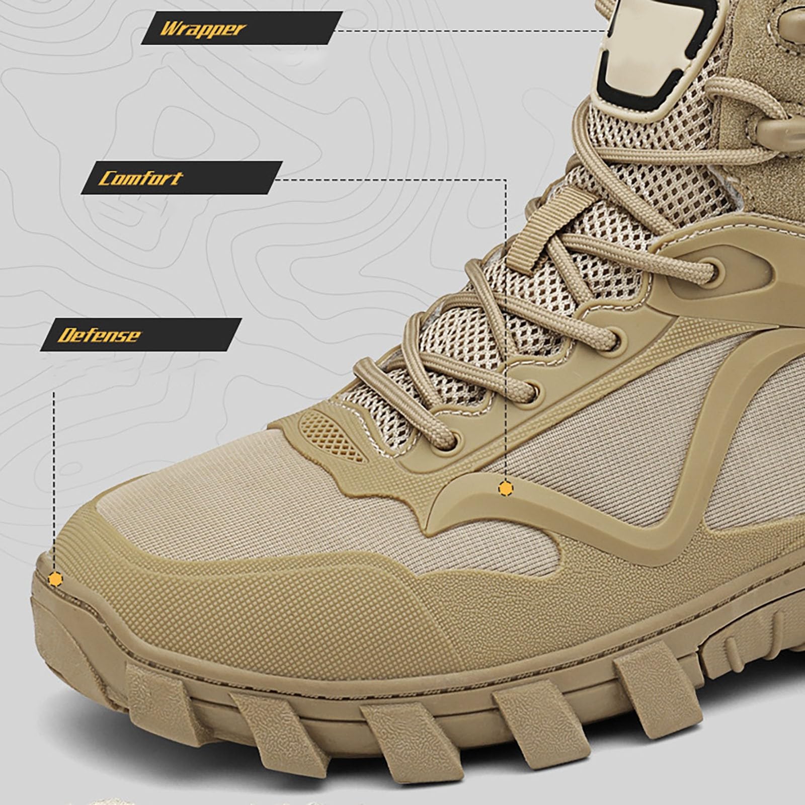 Botas de senderismo para hombre, impermeables, ligeras, de trabajo