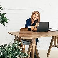 Vista 9 de Caja de almacenamiento de madera para teléfono celular de 30 rejillas para taller de reparación de oficina, organizador compacto para teléfonos