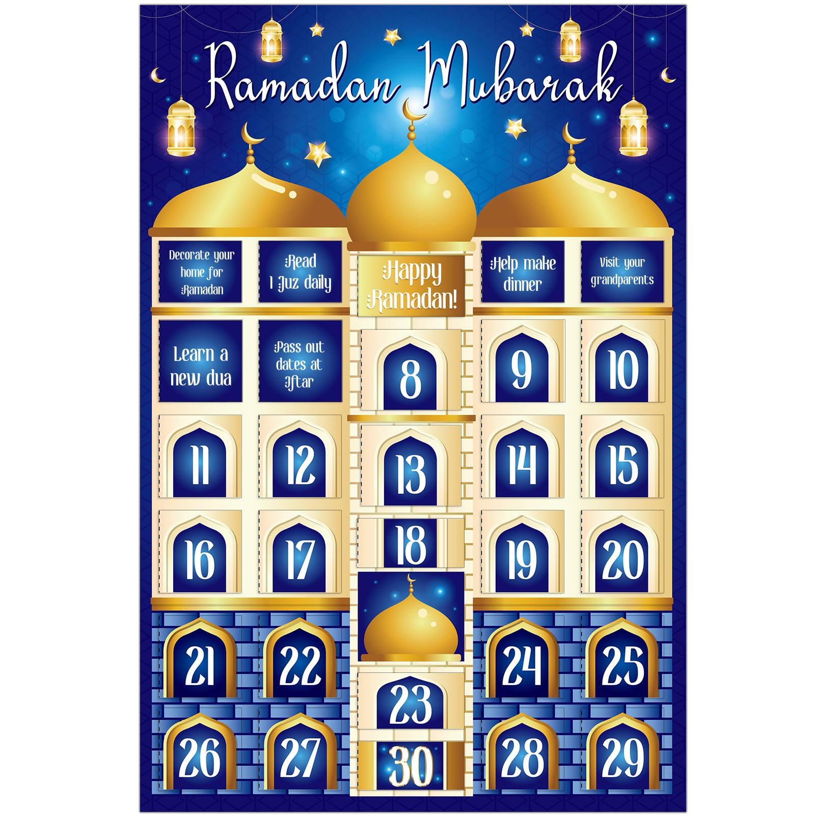B -Décoration en bois EID Mubarak pour Ramadan, pendentifs musulmans