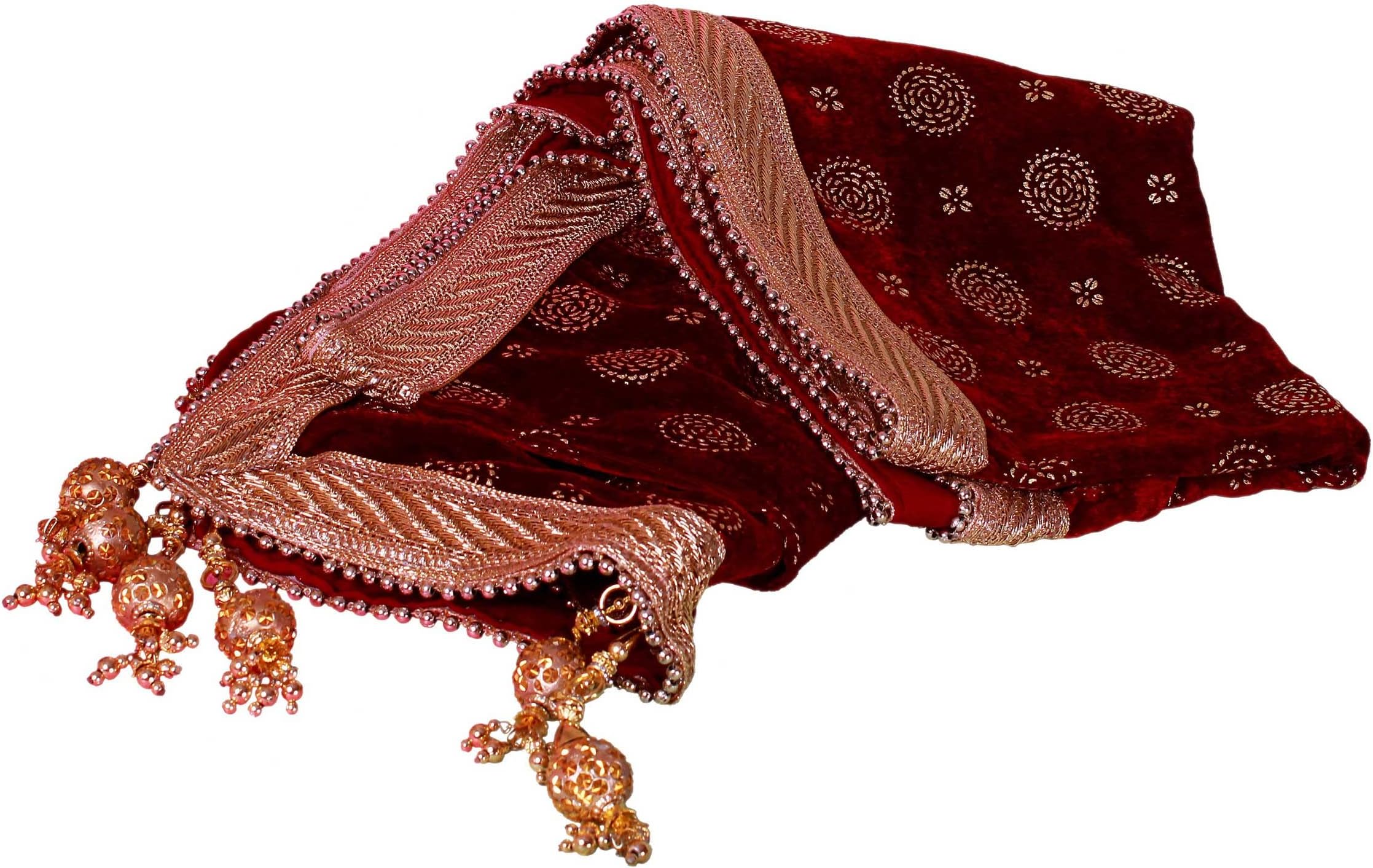 Krypmax Printed Velvet Groom Sherwani Shawl for Indian Men Wedding (Maroon, 2.4 Metre Long)