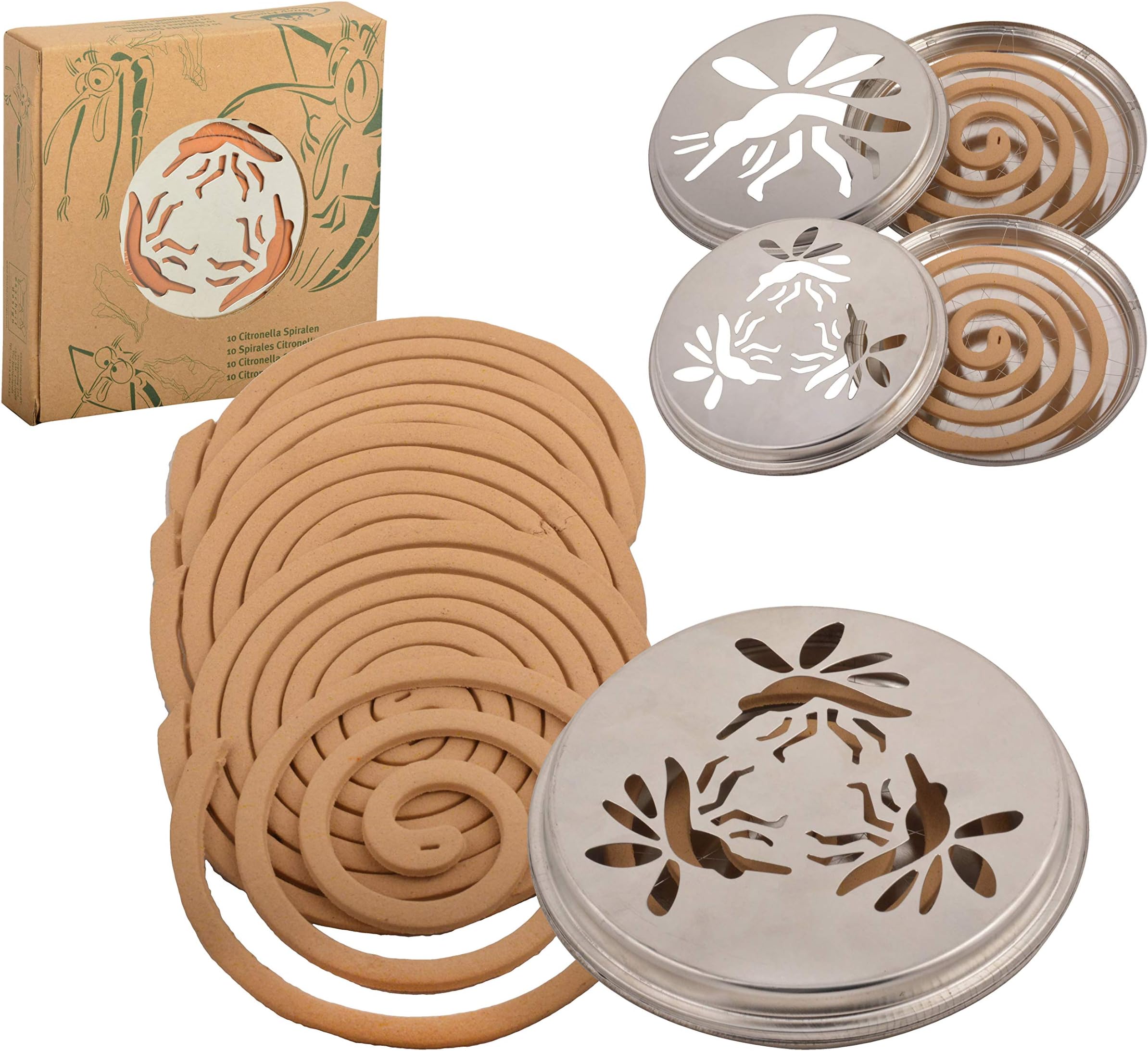 Citronella - Spiral - Metal Holder - 10 pieces (Design May Vary)