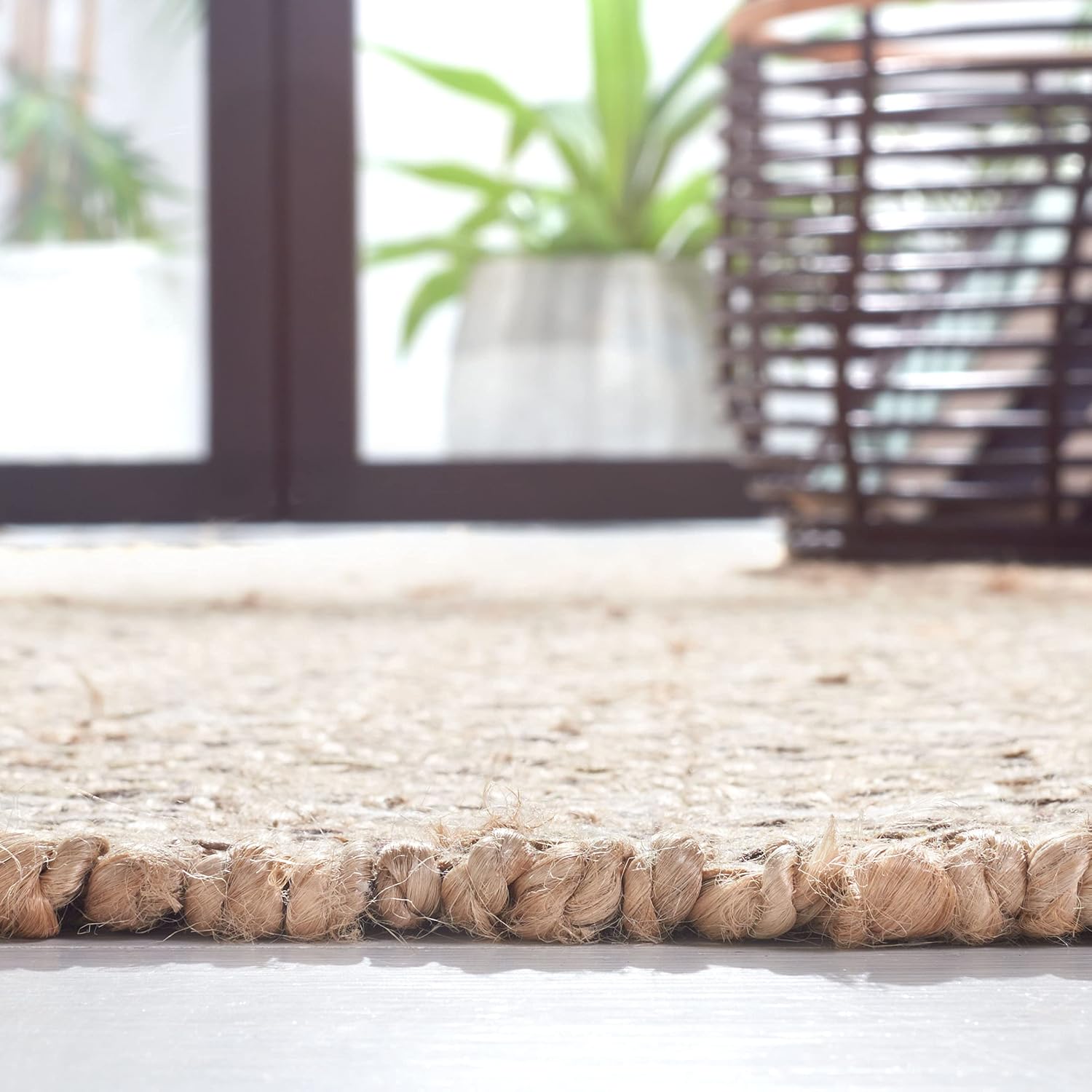 Ivory Cotton Flatweave Handmade Reversible Rug 5' x 8'