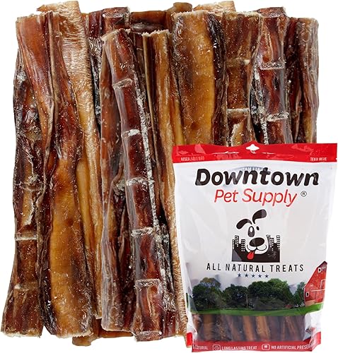 Downtown Pet Supply 6 12 Bully Sticks - Dog Dental Treats Rawhide-Free Dog Chews - Odorless Dog Treats with Protein Vitamins Minerals - USA Beef