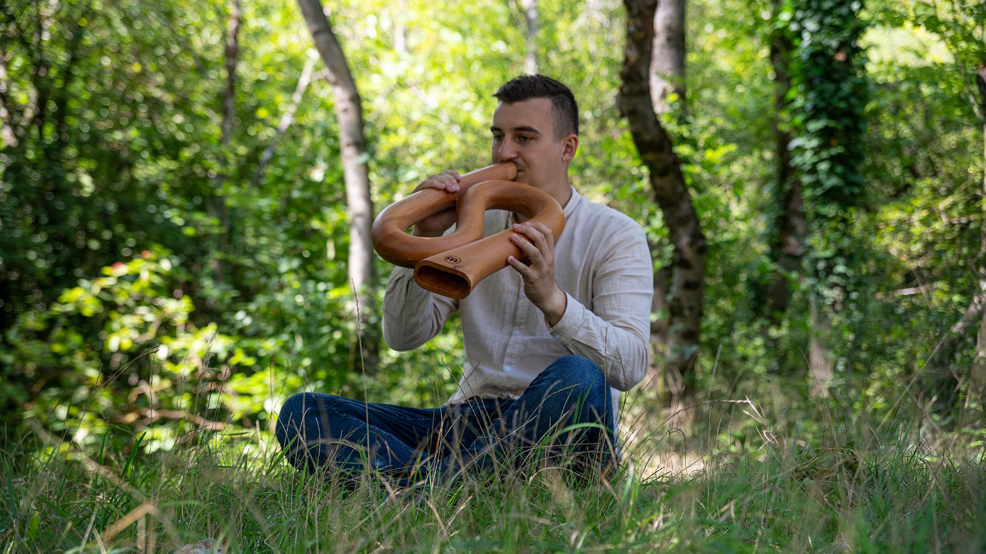 Sonic Energy Didgeridoo en S – instrument de voyage – accordé en Do – acajou, naturel (DDPROFSC)