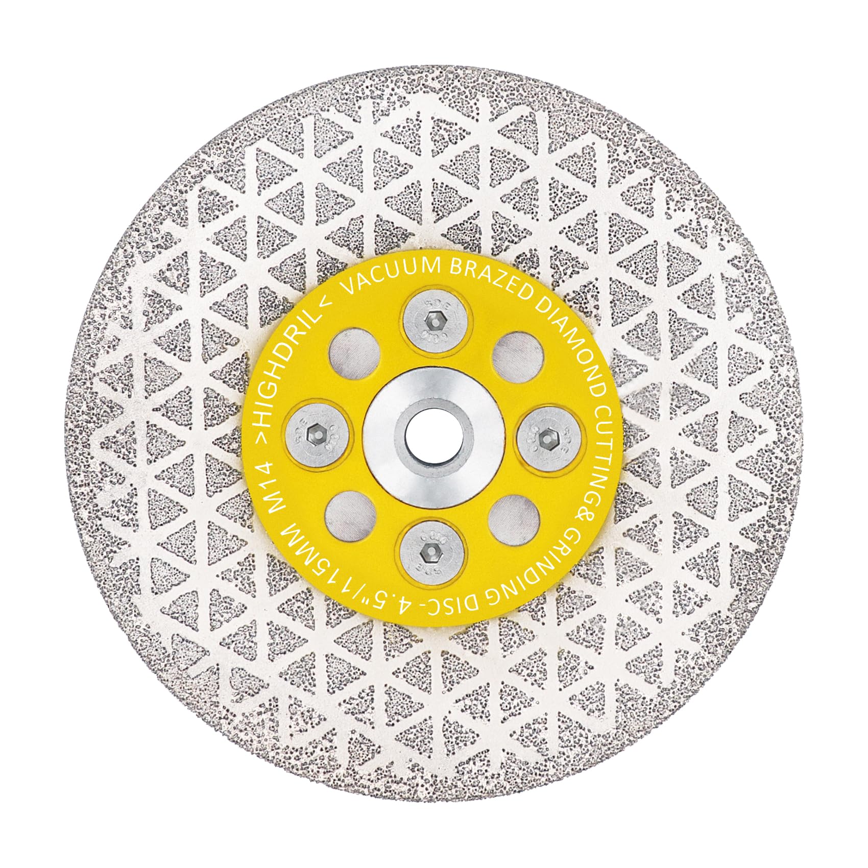 HIGHDRIL Disco Diamantato Gres Porcellanato - 115mm x M14 Brasatura Sotto Vuoto Disco da Taglio e Rettifica per Marmo Granito Ceramica Piastrelle Calcestruzzo