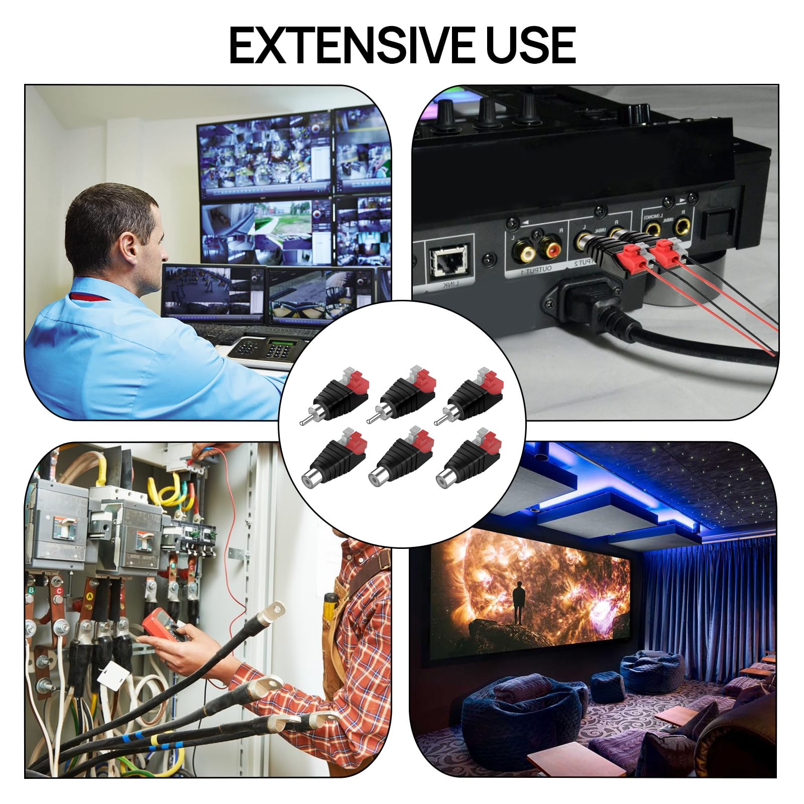 DONOONIS 6 Pezzi Spina RCA, Spina RAC E Presa Per Terminale