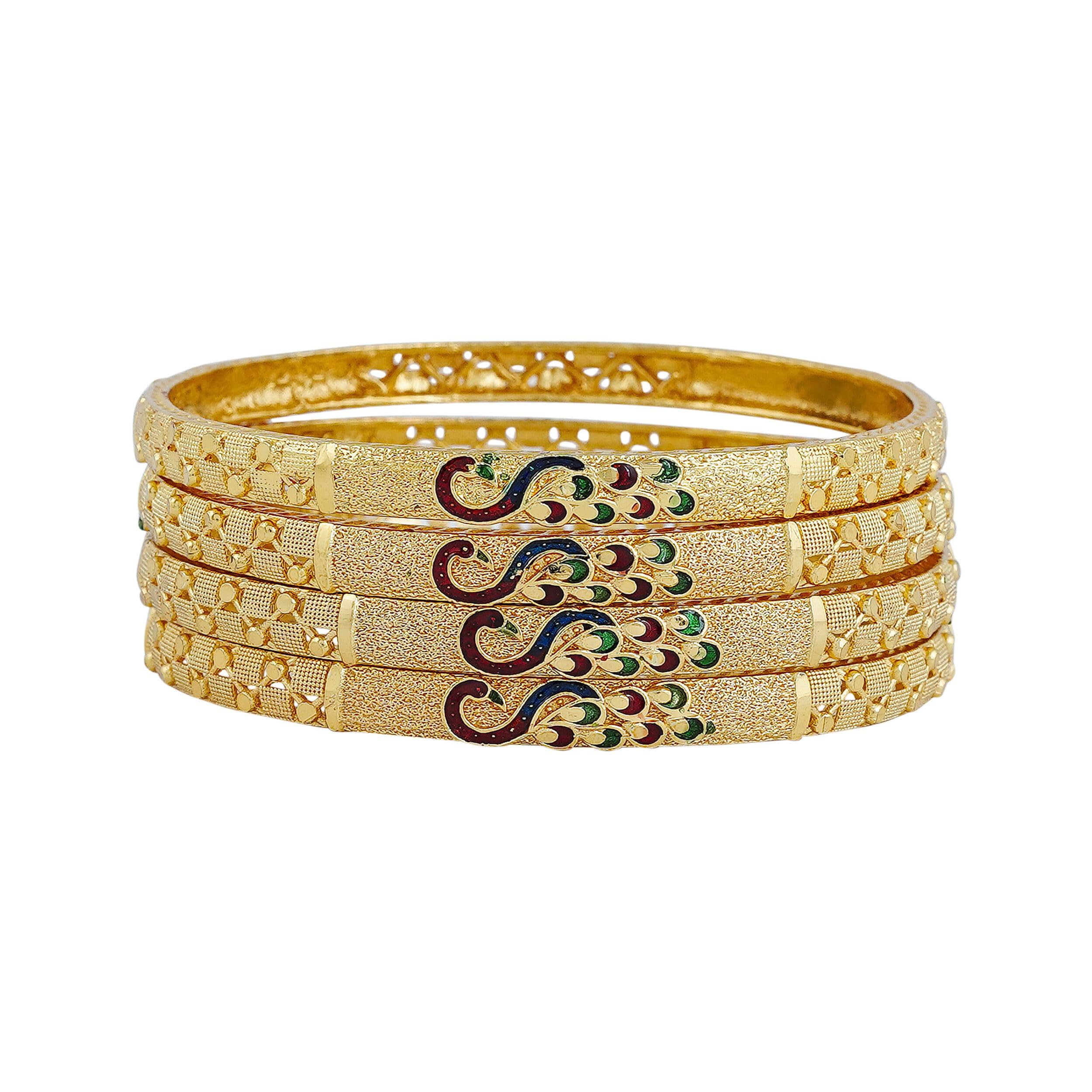 Mansiyaorange Four Gold Plated Multicolor Meena Bangles Bangdi Chudi for Women(2.4) (B0CHMX195S) Amazon Price History, Amazon Price Tracker