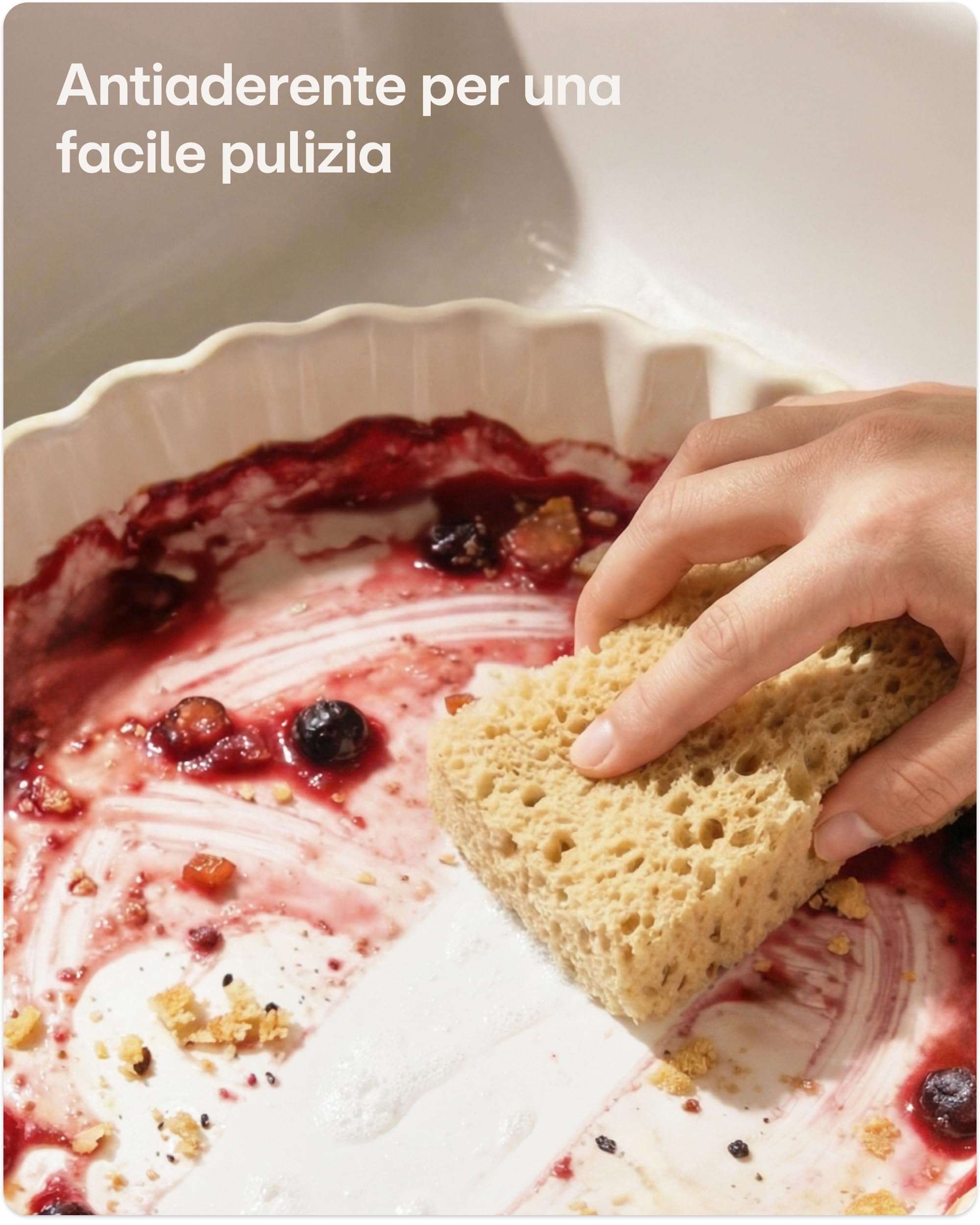 Praknu Teglia per torta in ceramica, 28 cm, bordo alto, con rivestimento antiaderente, resistente ai graffi e ai tagli, facile da pulire (blu)