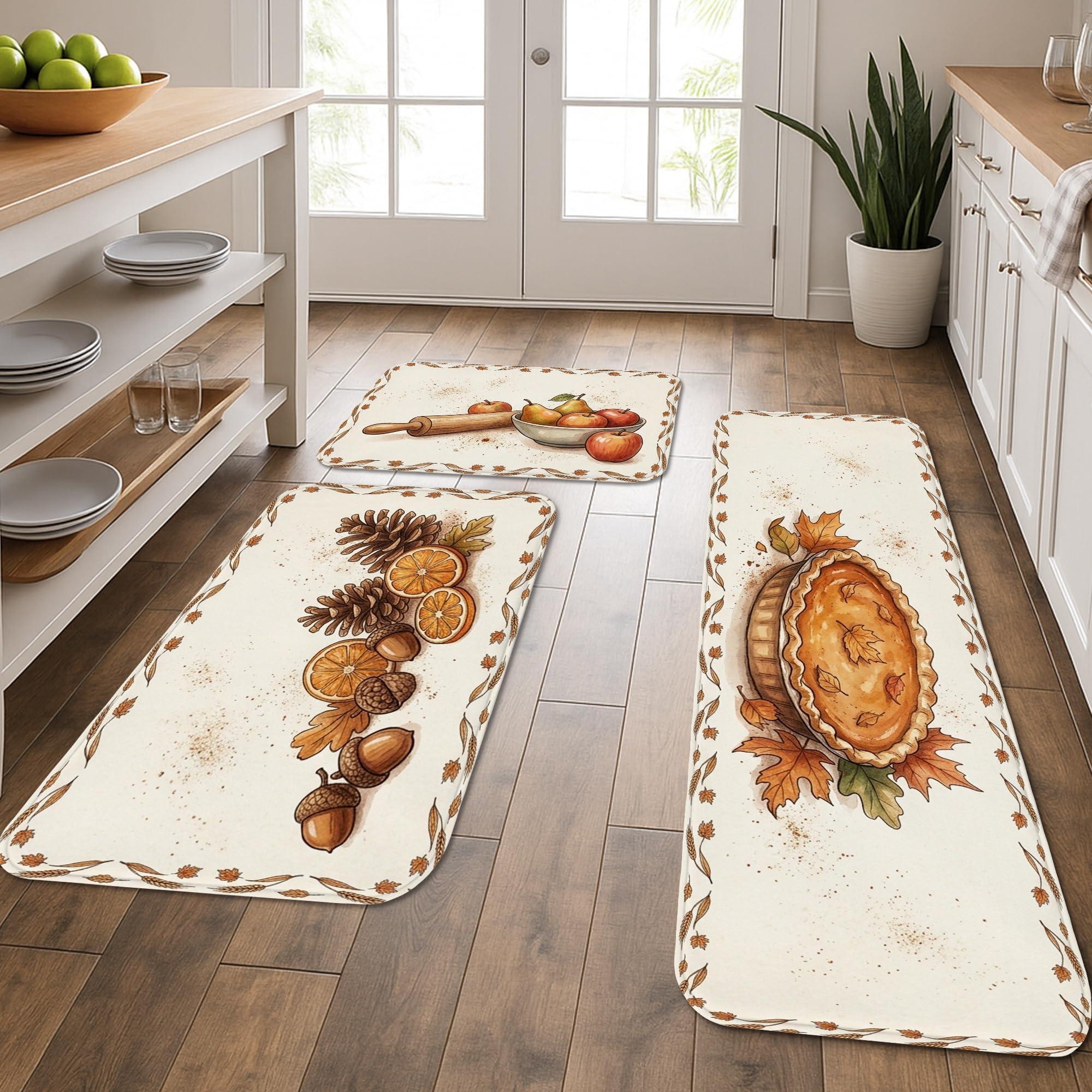 Tapis de cuisine rustiques lot de 3 tapis doux de cuisine lavables évier buanderie