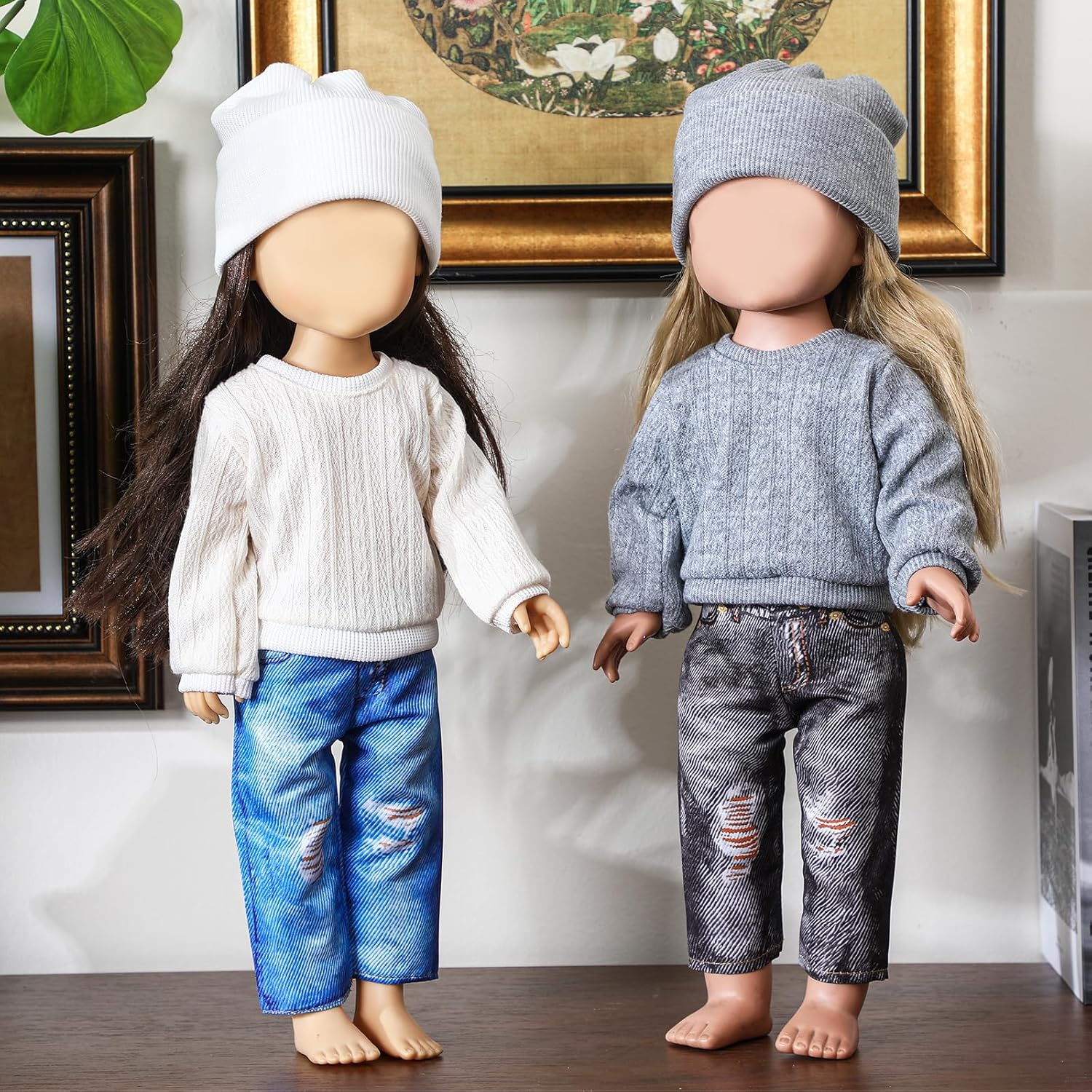 Bencailor 6 Pcs Doll Clothes Doll Accessories Include Sweater Pants Shoes Hat for Birthday Gift(Classic,18 Inch)