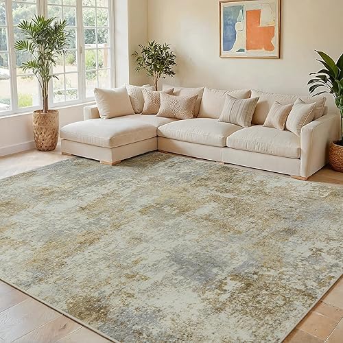 Vista 147 de Alfombra de área para sala de estar: 5 x 7 de interior, suave, esponjosa, alfombra abstracta para dormitorio, cocina, comedor, suelo, alfombra