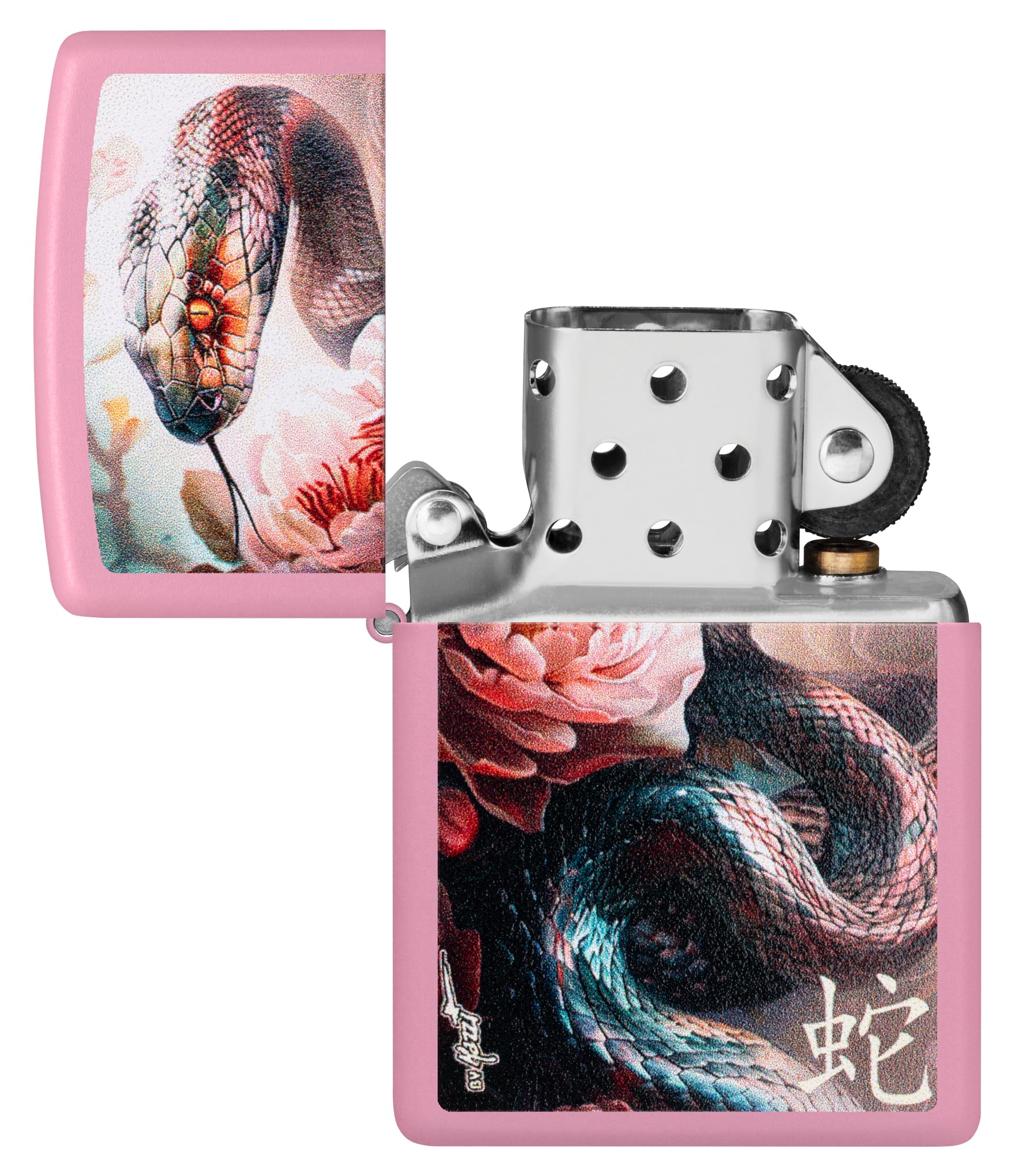 Zippo Sturmfeuerzeug - Animals - Mazzi, Pink Matte, Color Image - Nachfüllbar - Wiederverwendbar - Windfestes Design - Geschenkbox - Made in USA