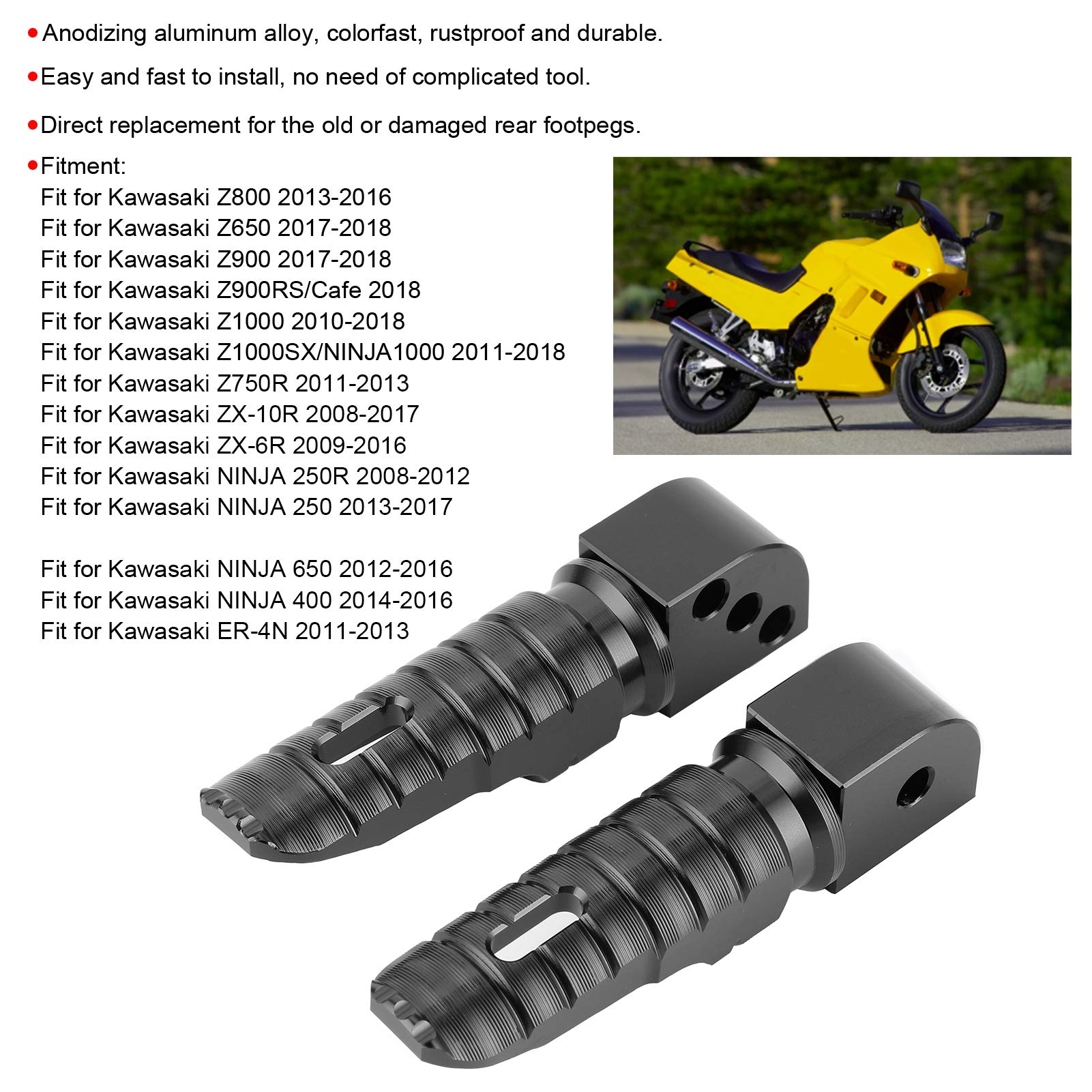 みー フットレスト カワサキ用 ZX10R 2011-17 2011 2012 2013 2014 2015