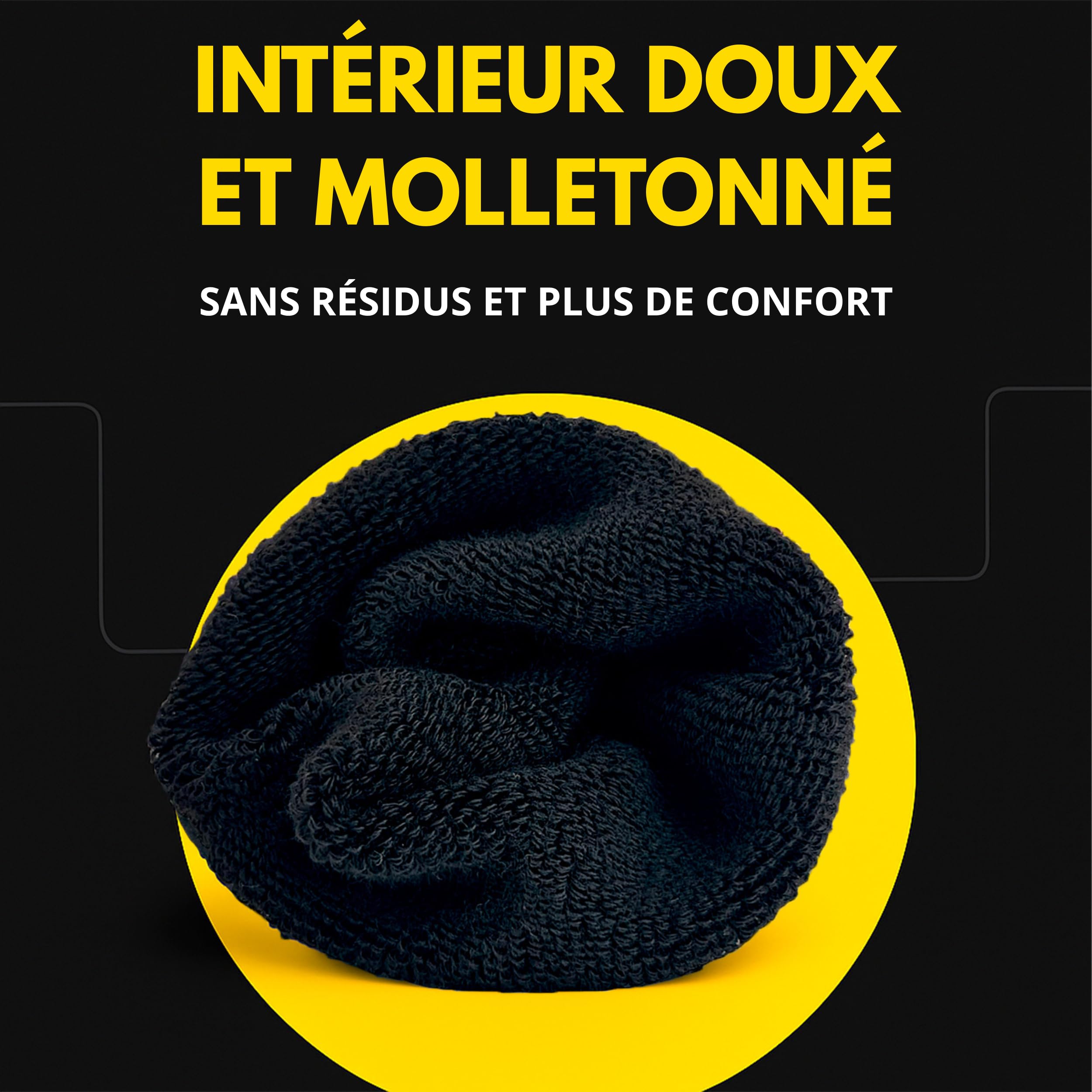 6 Paires de Chaussettes de Travail homme Hiver – 95% Coton, Intérieur Bouclette, Chaussettes Travail Femme Talon et Pointe Renforcés, Idéales pour Chaussures de Sécurité, Chaussettes Thermiques.