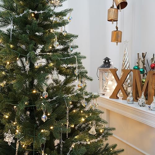 Miniatura 6 de 12 esferas navideñas de cristal de 1.18 pulgadas, mini bolas de prisma coloridas, adornos de árbol de Navidad, adorno colgante para boda, fiesta,