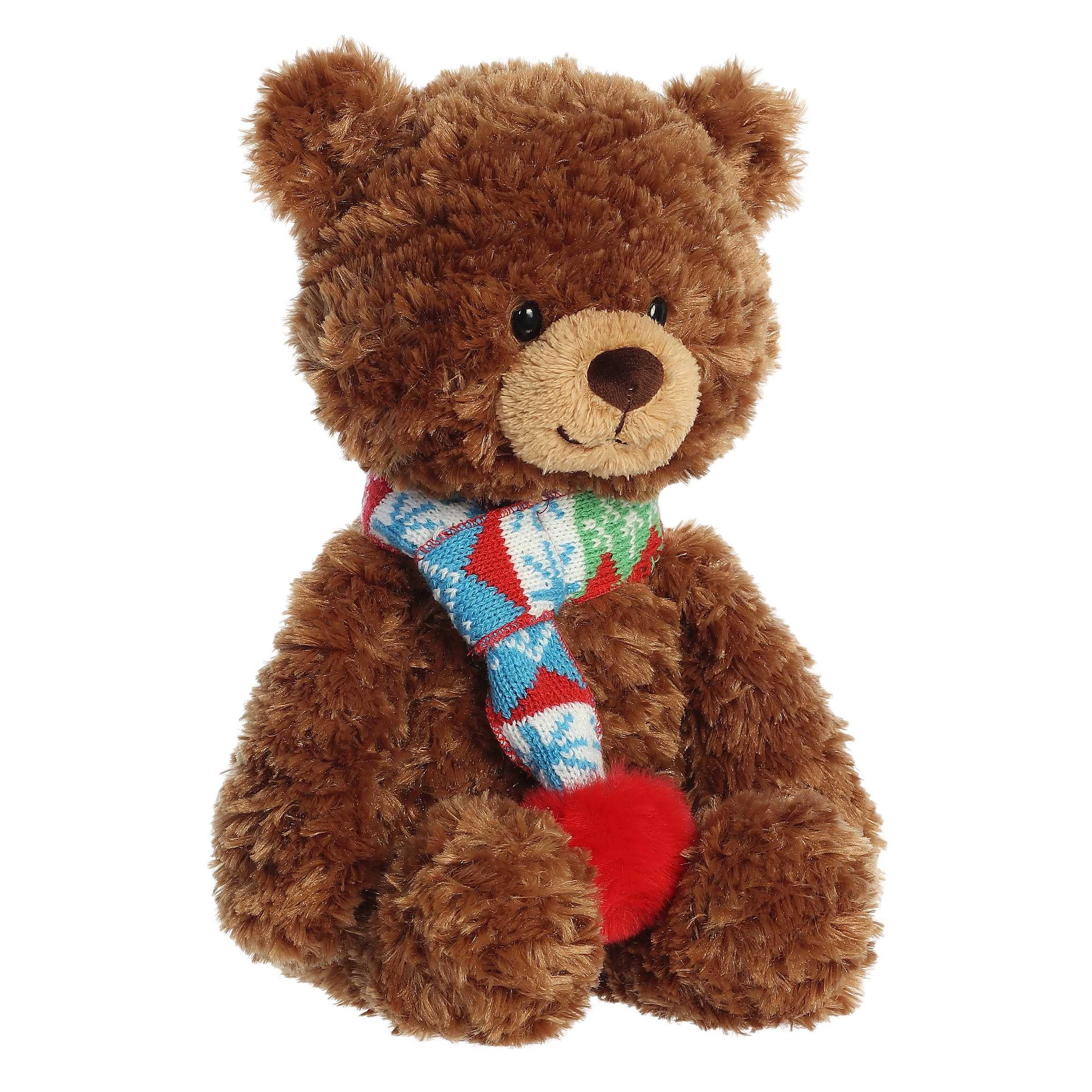 Aurora Festive Holiday Bundled Bear Sven Stuffed Animal - Seasonal Cheer - Heartwarming Gifts - Brown 14 Inches