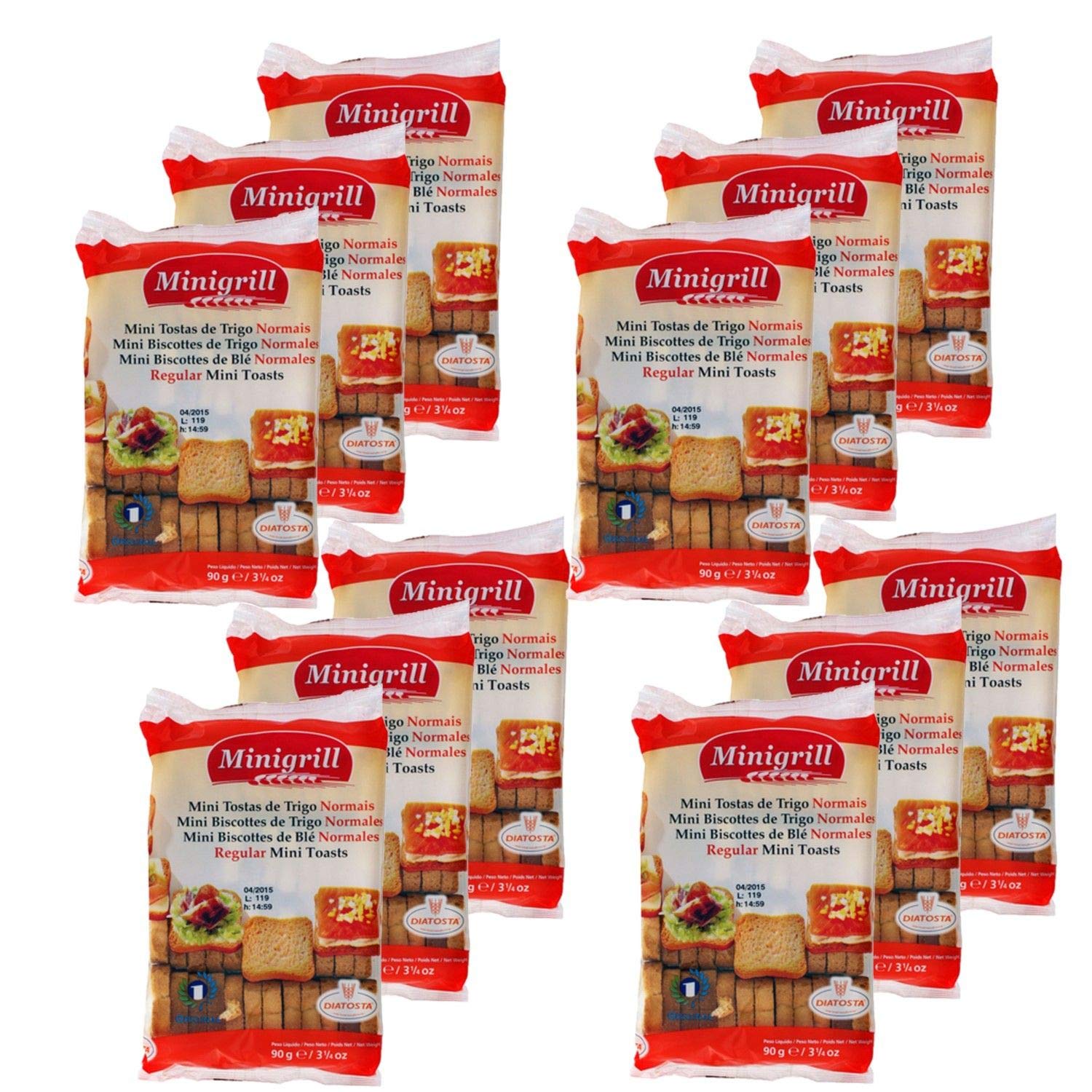 Lot 12x Mini biscottes au blé - Minigrill - sachet 90g