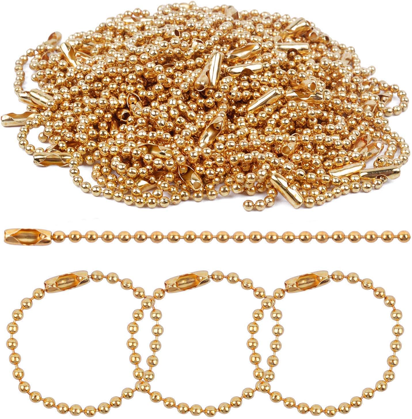 BronaGrand 100 Pieces 100mm Long Gold Bead Connector Clasp 2.4 mm