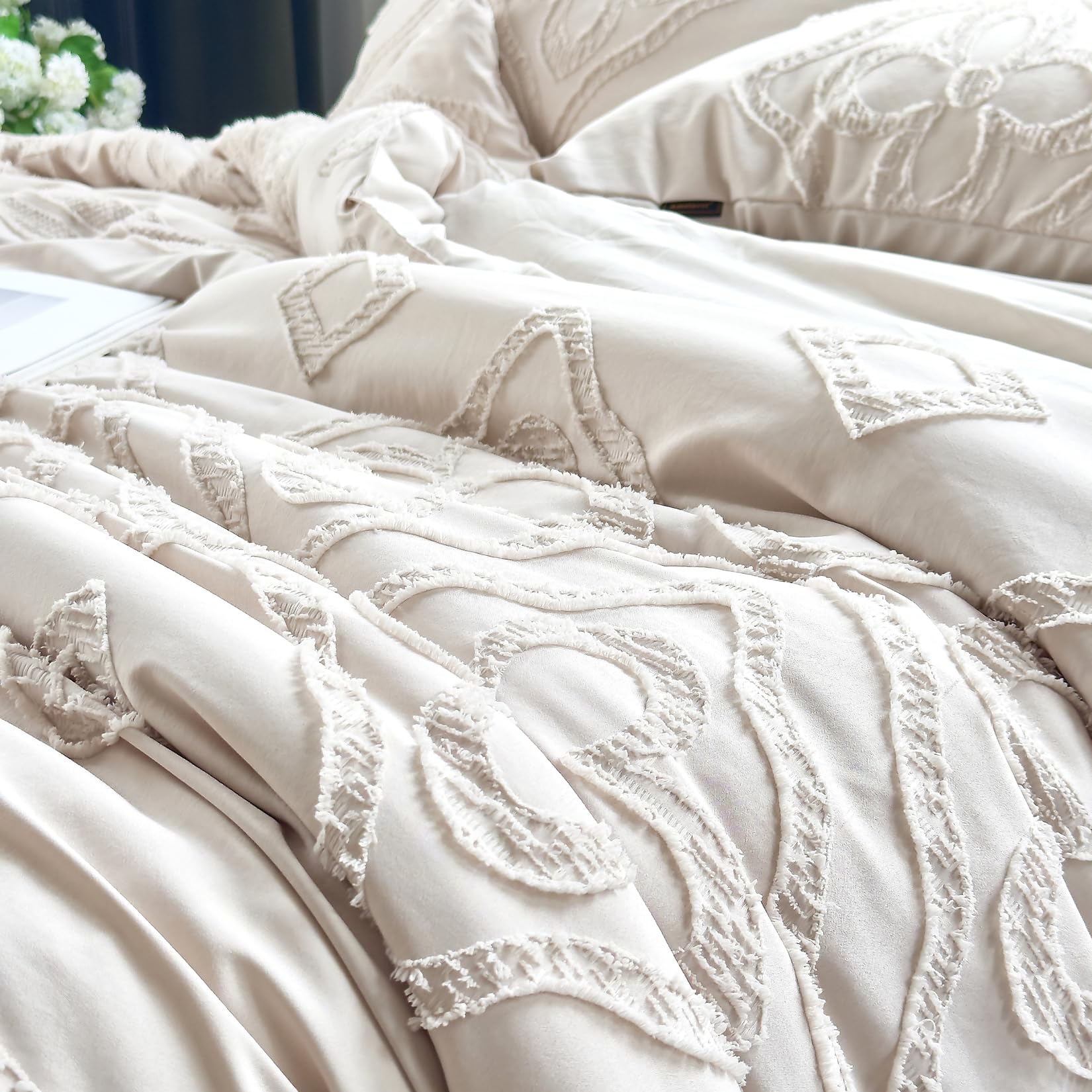 Boho Schmusetuch Set Queen - beige getuftet