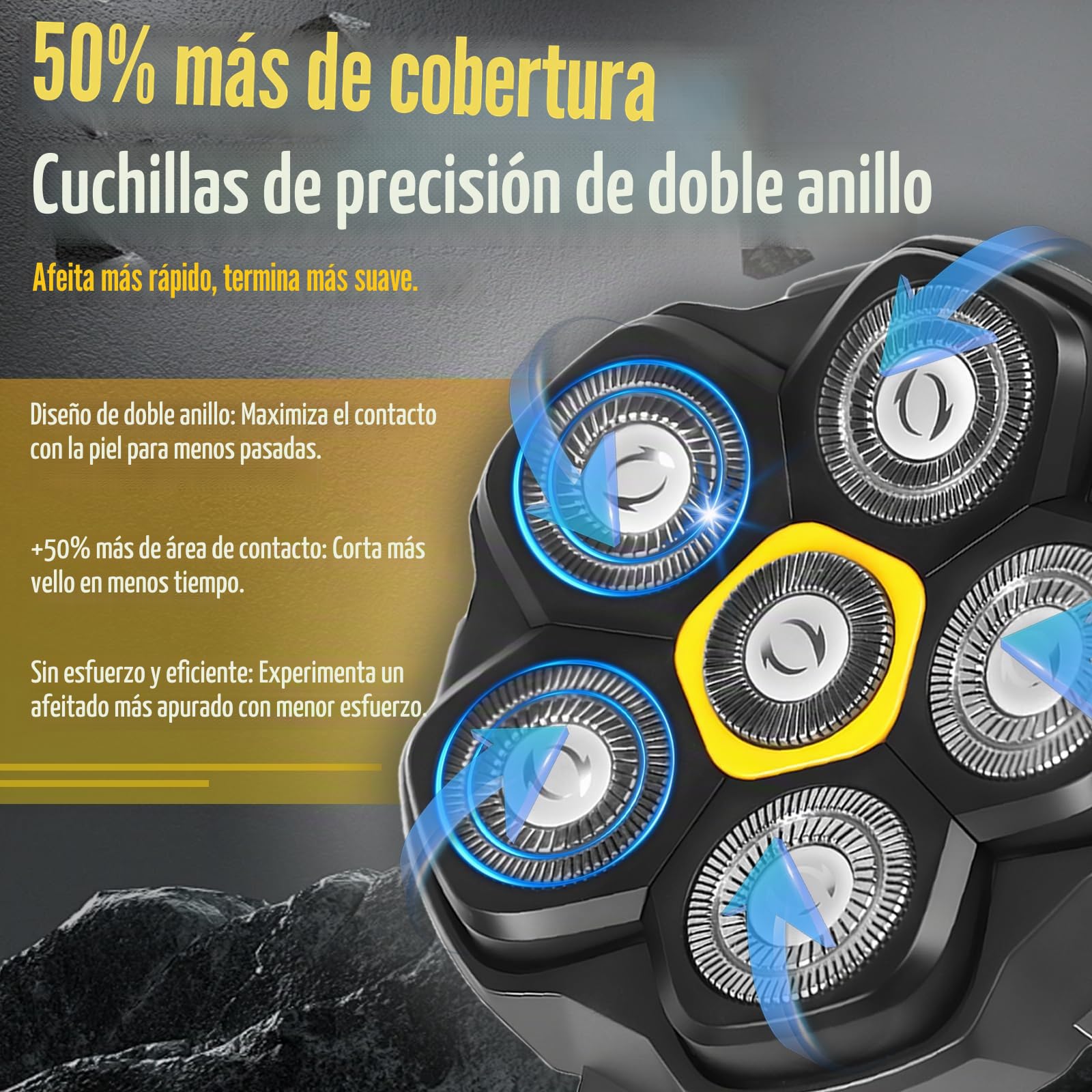 Cabezales de afeitar magnéticos de 6 cuchillas de repuesto para muchas máquinas de afeitar eléctricas magnéticas 6D, compatibles con DOAO, Kensen, JoyKoi y Kibiy. (3 piezas)