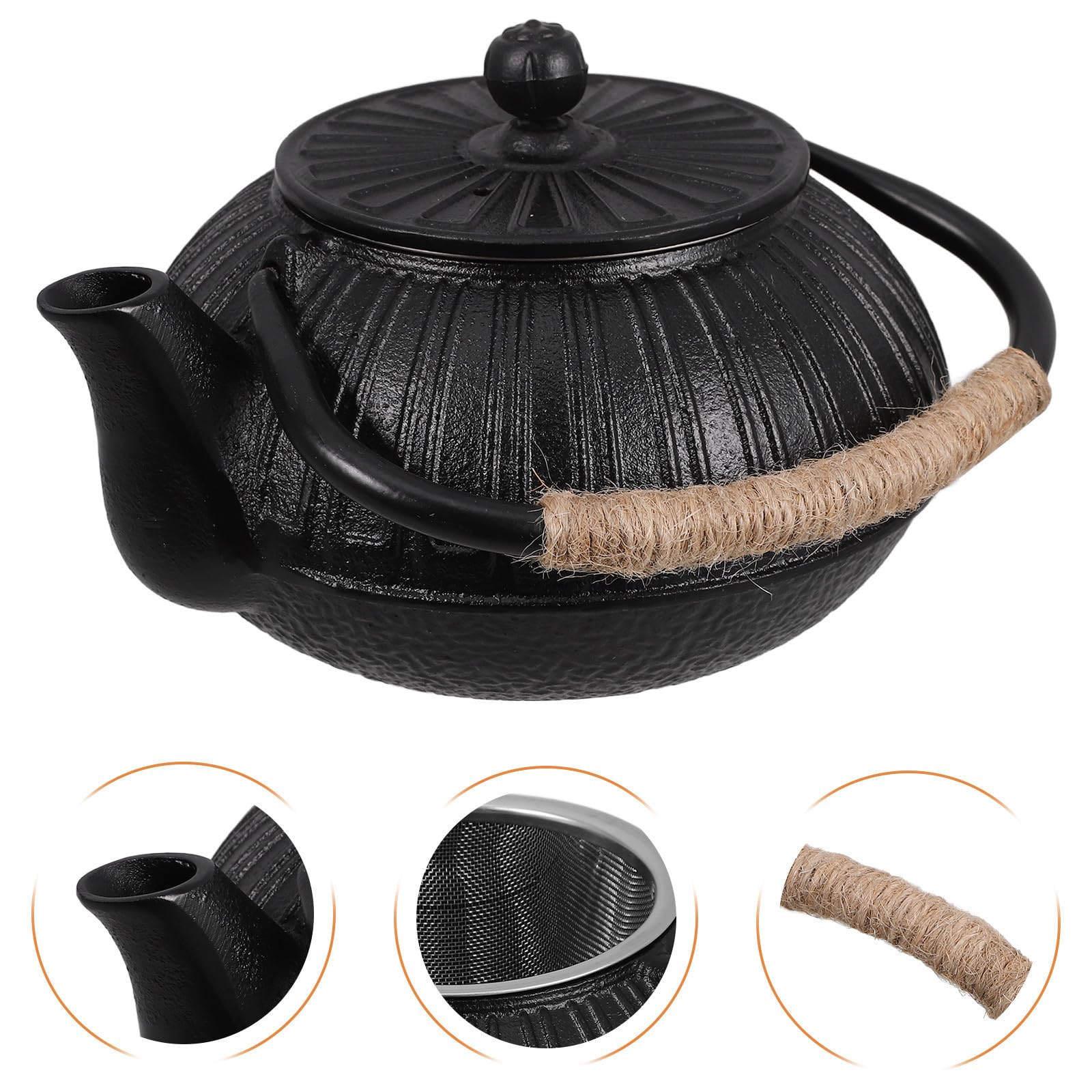 Tetera de Hierro Fundido de Estilo Japonés Infusor para Preparar Té, Capacidad 600ml, Diseño Elegante y Multifuncional Adecuado para Cocina y Compartir en Familia