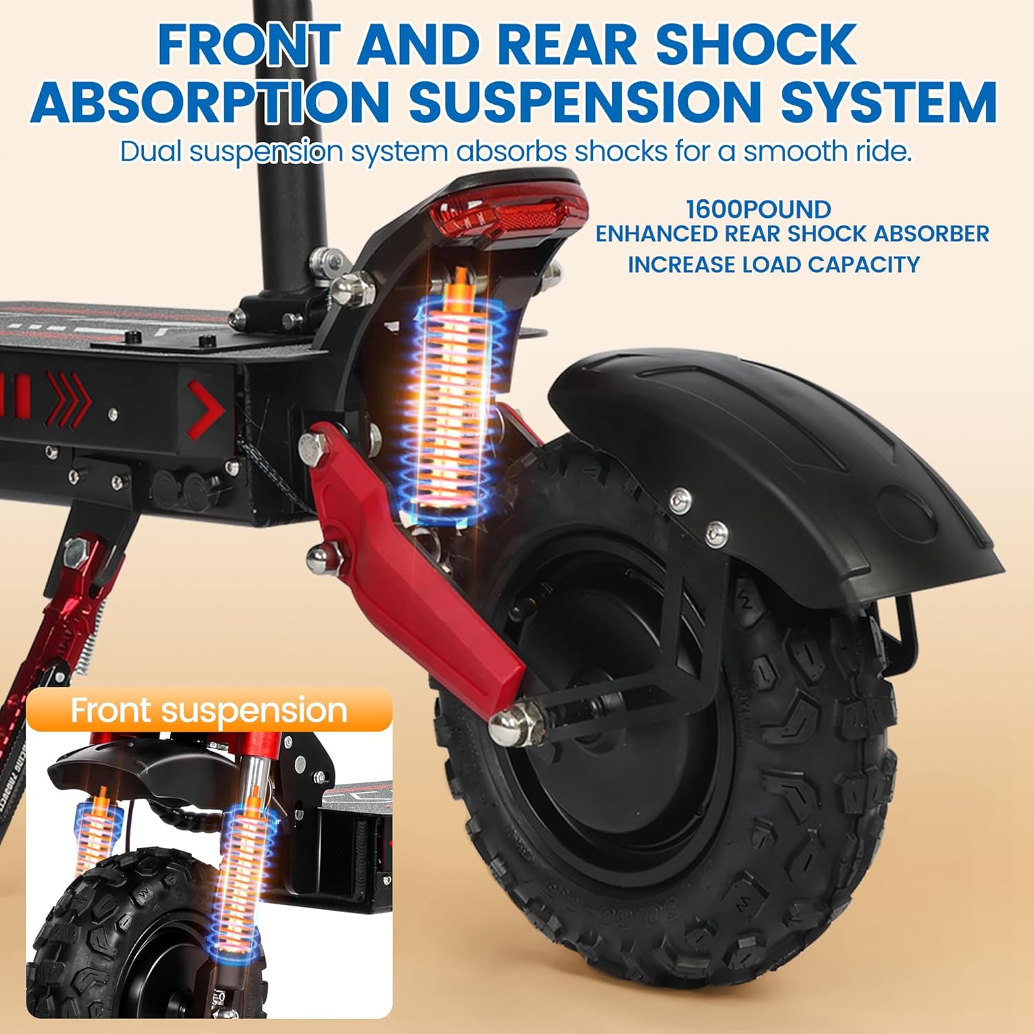Electric Scooter Adults 5600W Dual Motors 40-50 mph 50-55 Mile Range Dual Brake System 11-inch Off-Road Tires Dual-Drive Quick-Fold Electric Scooter with Seat