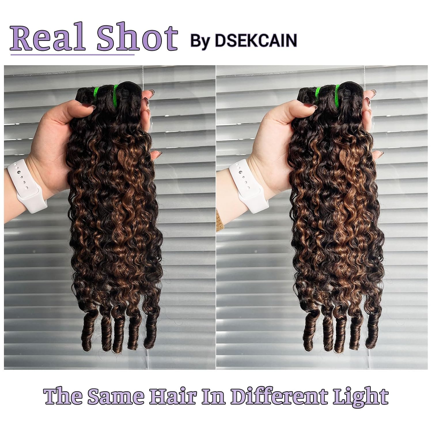 Highlight P1b/30 Burmese Curly Bundles Human Hair 100% Real Raw Material Bundles Medium Brown With Dark Highlight Colored Sew in Quick Weave Weft 20 22 24 Inch