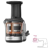 Kenwood KAX720PL Elektryczna Sokowirówka z Pojemnikiem na Sok, Plastik, 400 ml, Srebrny/Szary