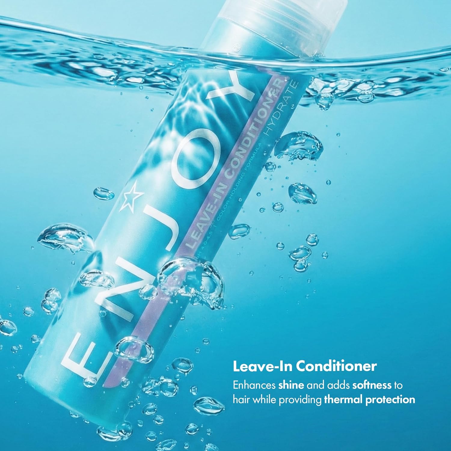 Enjoy Leave In Conditioner - Eliminates Frizz Cleansing Moisturizing Smoothing - Sulfate Free For Thick Coarse or Curly Hair (10.1 Fl Oz) | Dual-use formula, Essential moisture, Instant detangling, Luminous shine, Sealing pH balance, Weightless results