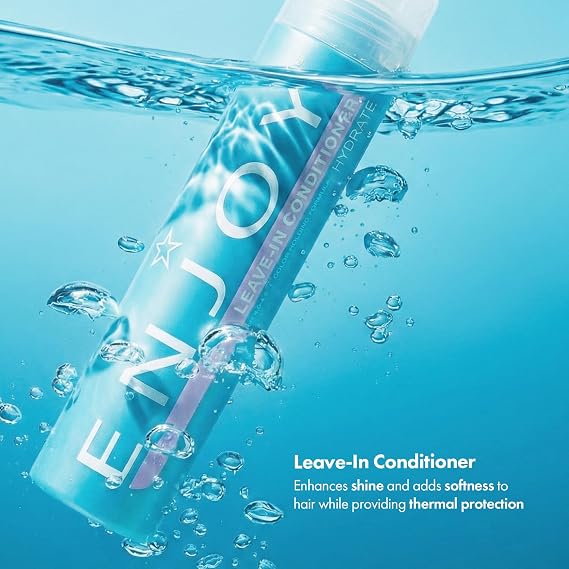 Enjoy Leave In Conditioner - Eliminates Frizz Cleansing Moisturizing Smoothing - Sulfate Free For Thick Coarse or Curly Hair (10.1 Fl Oz)