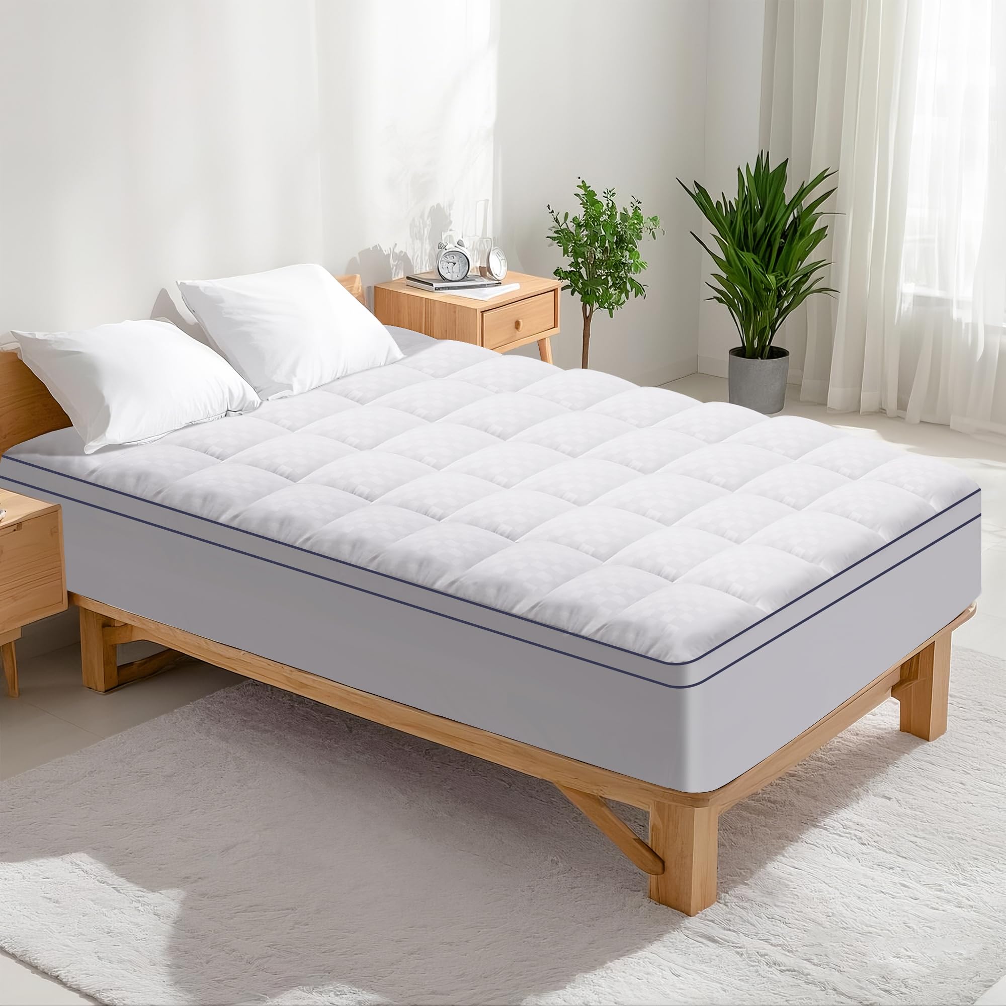 Matratzentopper 90x200cm, Ultraweich Matratzenauflage Hypoallergene | 1000g/m² Matratzen Topper, Maschinenwaschbarer Bezug