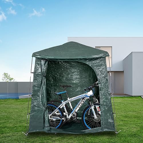 Miniatura 4 de YETINGSHOP Tienda de campaña de almacenamiento para bicicletas, cobertizo impermeable para jardín, patio trasero, edificios, cobertizos de