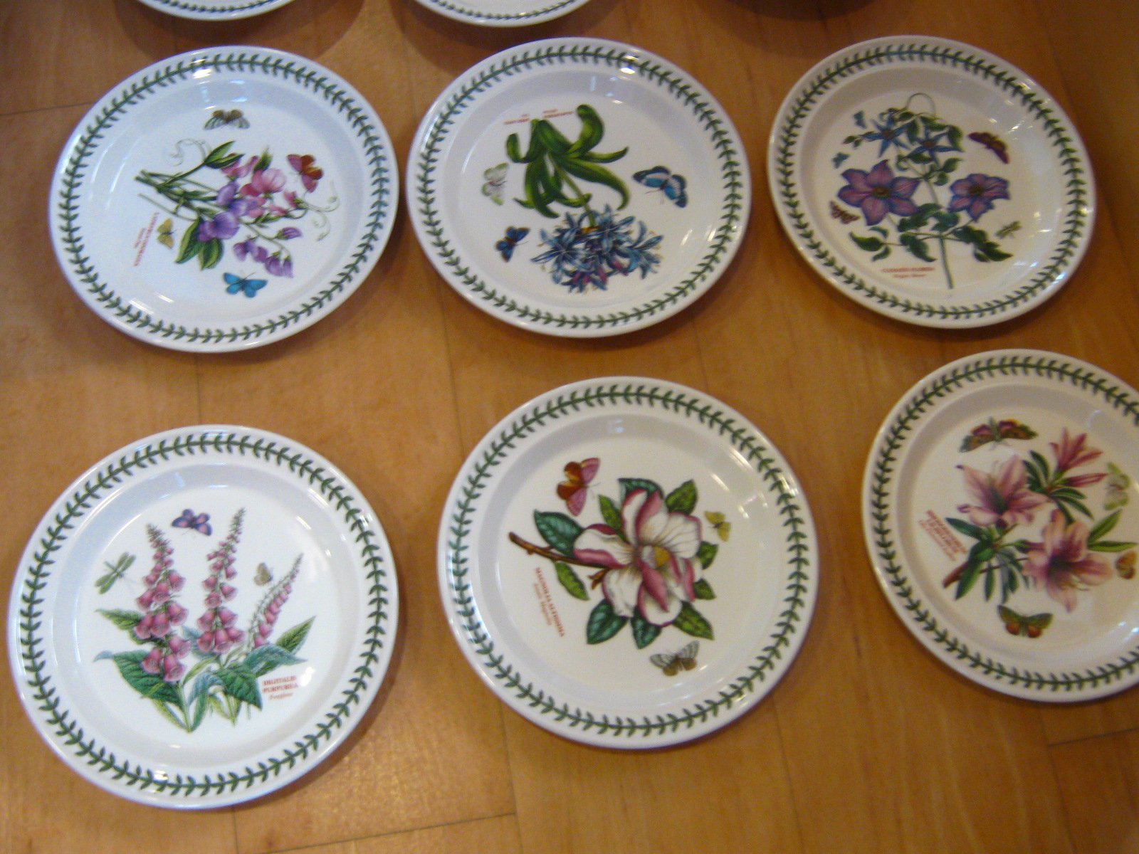 Portmeirion Botanic Garden naczynia do serwowania, 18 sztuk, 6 poziomów, 27 cm, 6 półek, 22 cm, 6 kawałków owoców, 22 cm