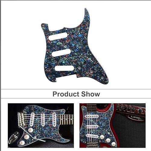 Miniatura 42 de SAPHUE TL Pickguard - Agujero de recogida de bobina individual de 3 capas, agujero de 8 tornillos, placa de rascar para guitarras eléctricas