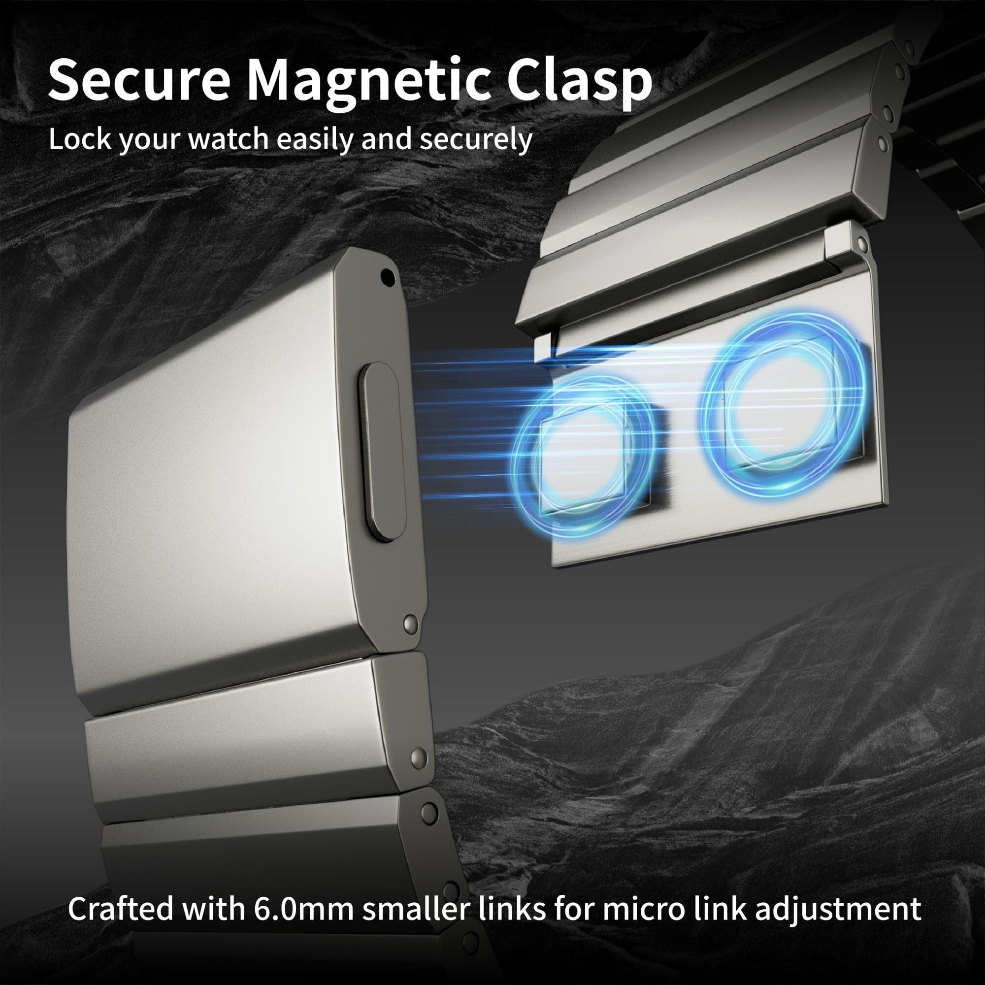 Tytanowy pasek do Apple Watch Ultra 2/Ultra 49 mm, regulowane zapięcie magnetyczne Tytanowe paski metalowe, męski pasek do smartwatcha do Ultra 2/Ultra z powłoką odporną na zarysowania DLC