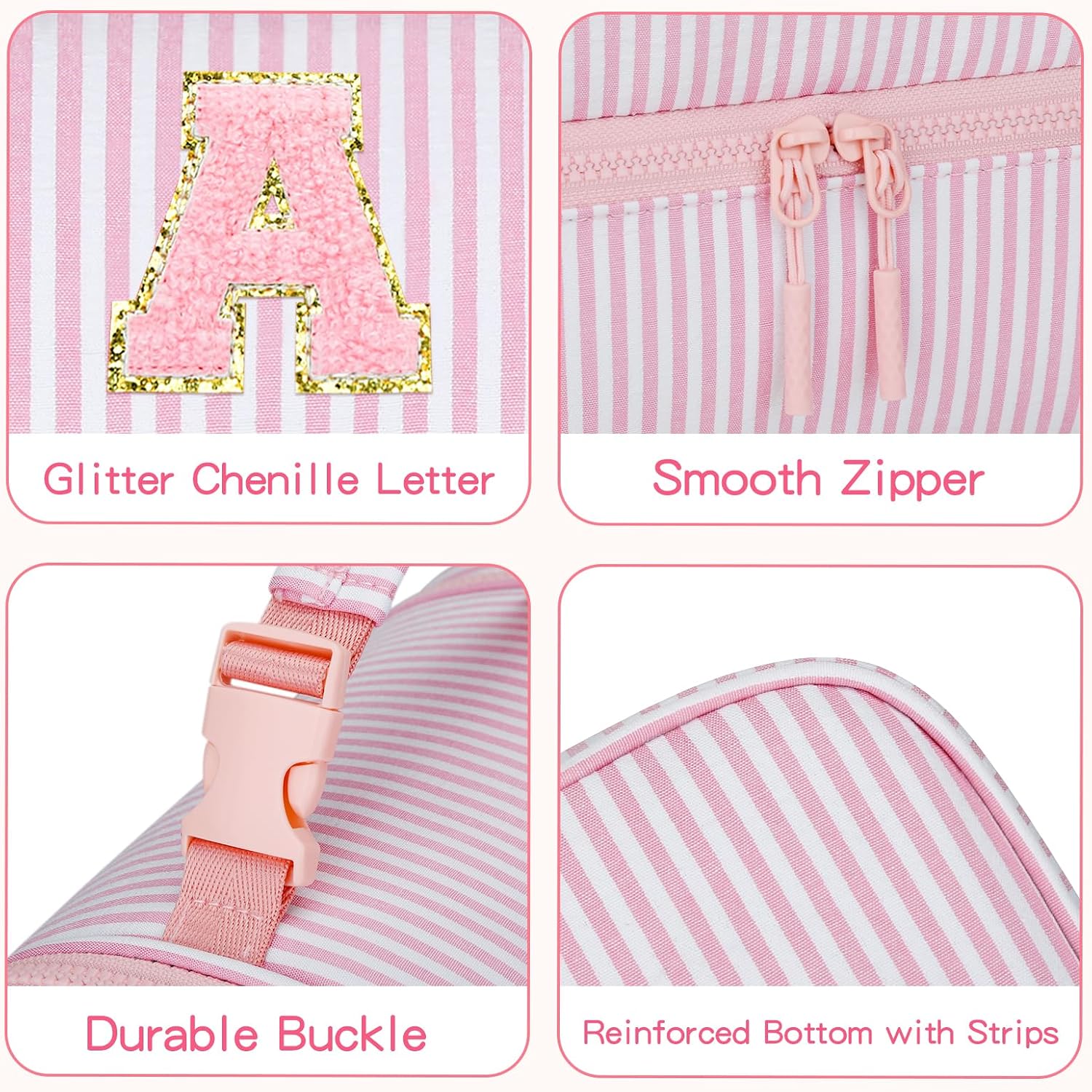 CLOUDWINDS Kids Double Decker Lunch Bag for Girls - Personalized Initial Insulated Cooler Lunch Box