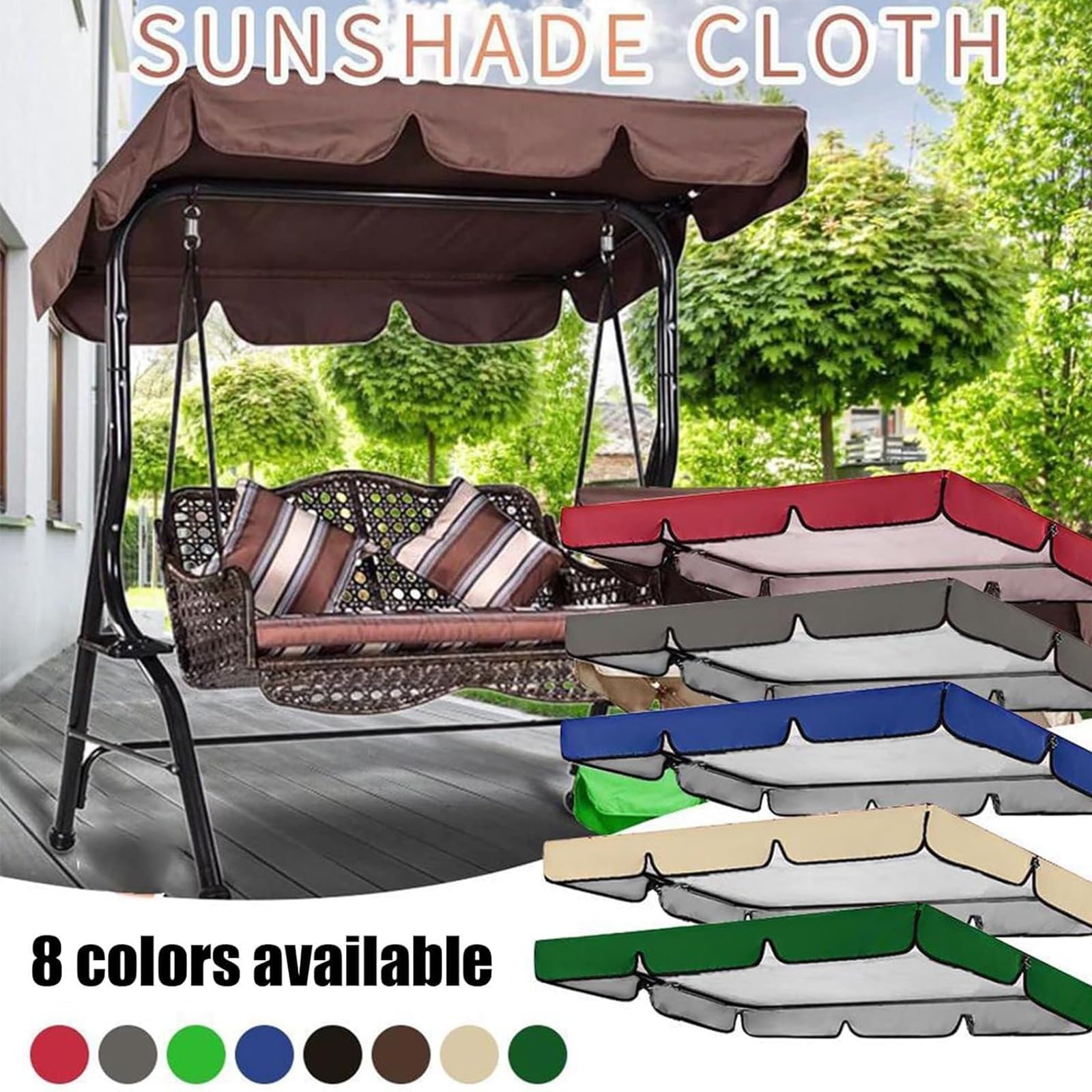 Toit de remplacement for balancelle de porche, auvent pare-soleil imperméable, bâche de protection for mobilier de jardin, couverture de toit résistante aux intempéries for balancelle 3 places, protec