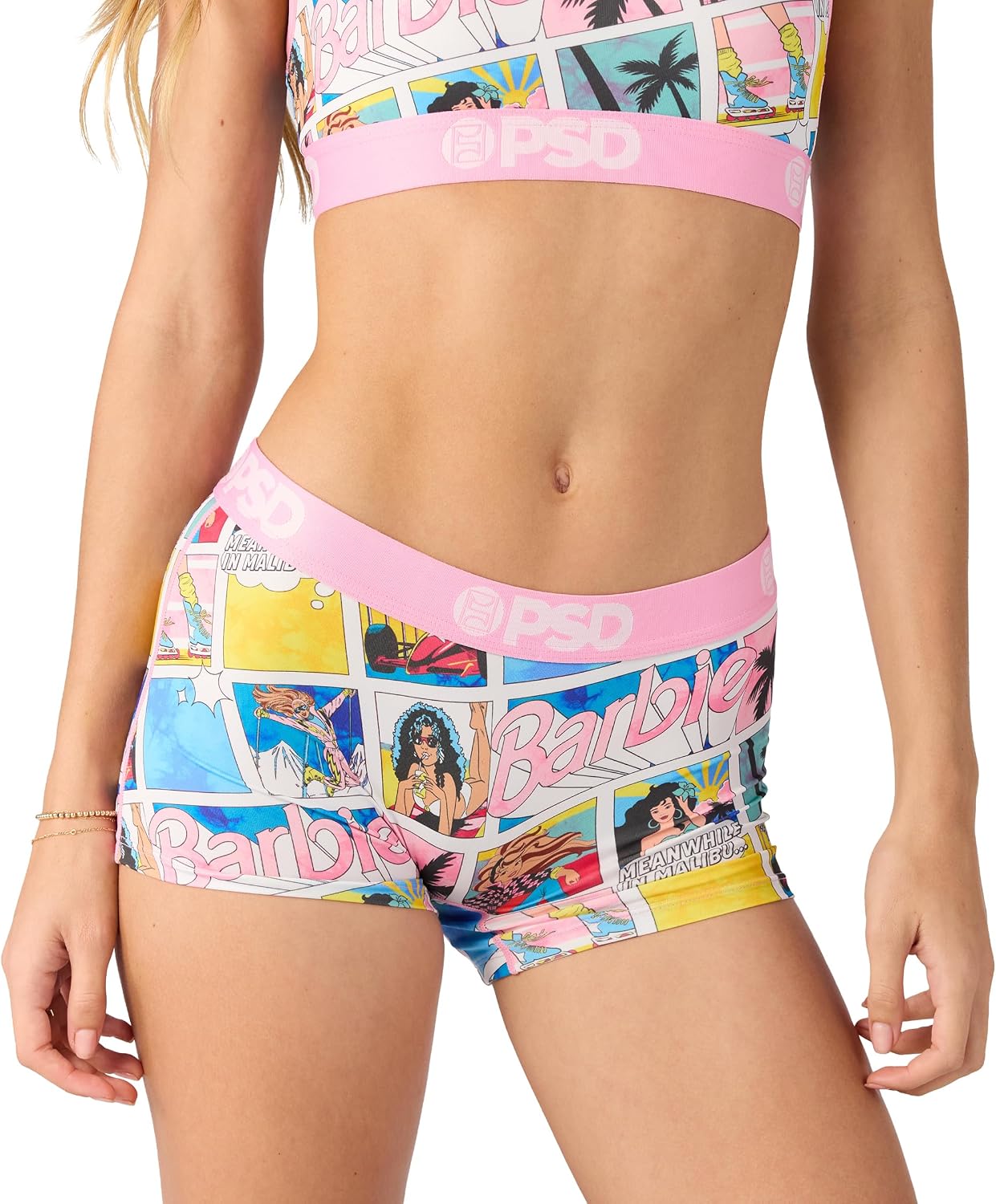 PSD Underwear Womens Boyshorts - Barbie, Comfortable Boy Short Underwear for Women, Womens Underwear Packs & Singles