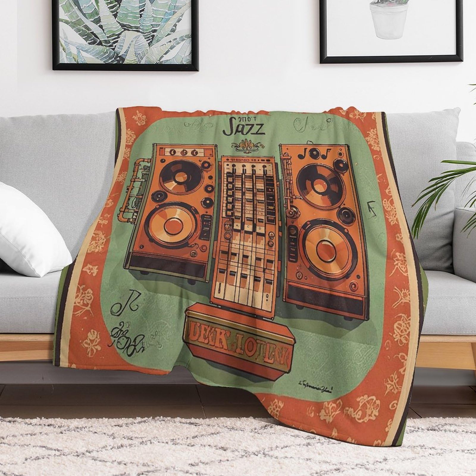 Couverture micro polaire rafraîchissante et chaude plaid jazz