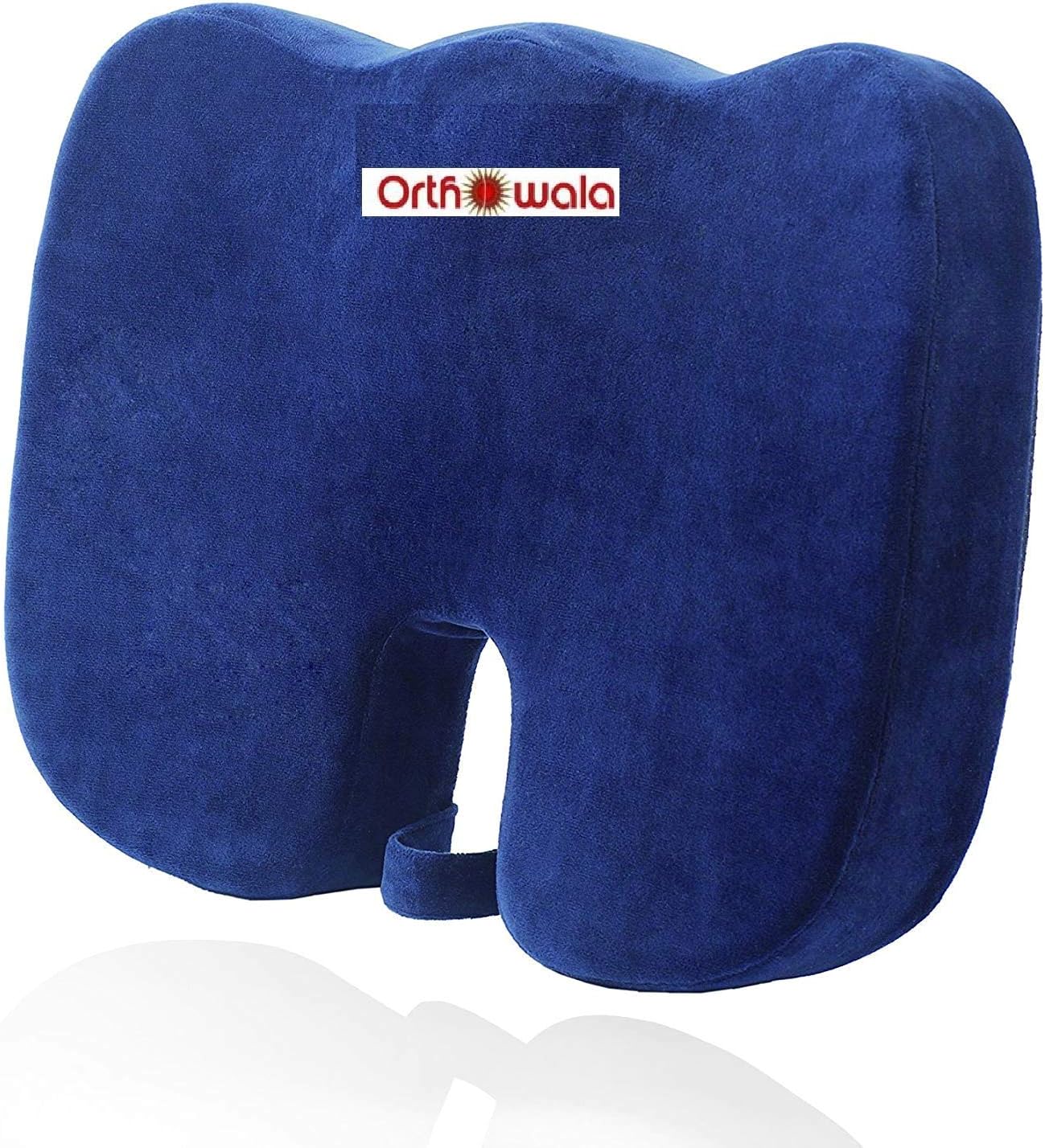 Orthowala Memory Foam Coccyx Seat Cushion for Tailbone Pain | 2 Years Warranty | Orthopedic Chair Pillow for Sciatica & Back Pain Relief (Black) | Anti-Slip, Portable & Washable Cover