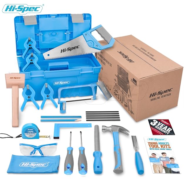 Foto 7 de 7 de Hi-Spec Caja Jumbo de Herramientas Reales para Carpintería Infantil 8+