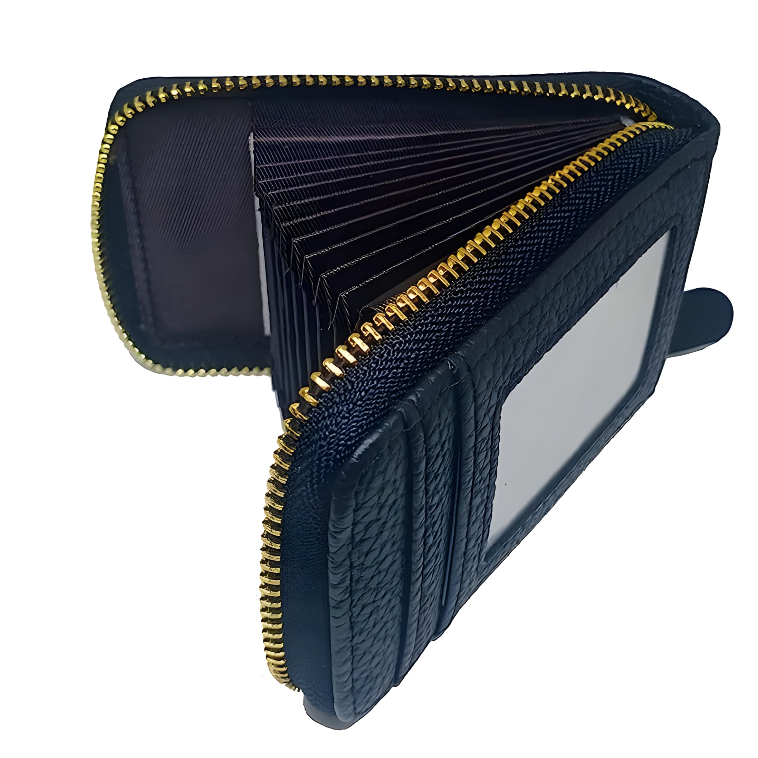 coolcold Card Holder 9 Slot Vertical Leather Credit/Debit Zipper Card Holder Money Wallet Zipper Coin Purse for Men & Women (Black)-picture-48