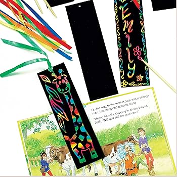 Amazon.co.jp: スクラッチアート・しおり（12枚入り）削るだけで
