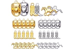 60pcs 3 Styles Western Cowboy Charms Tibetan Alloy Vintage Crafts Supplies