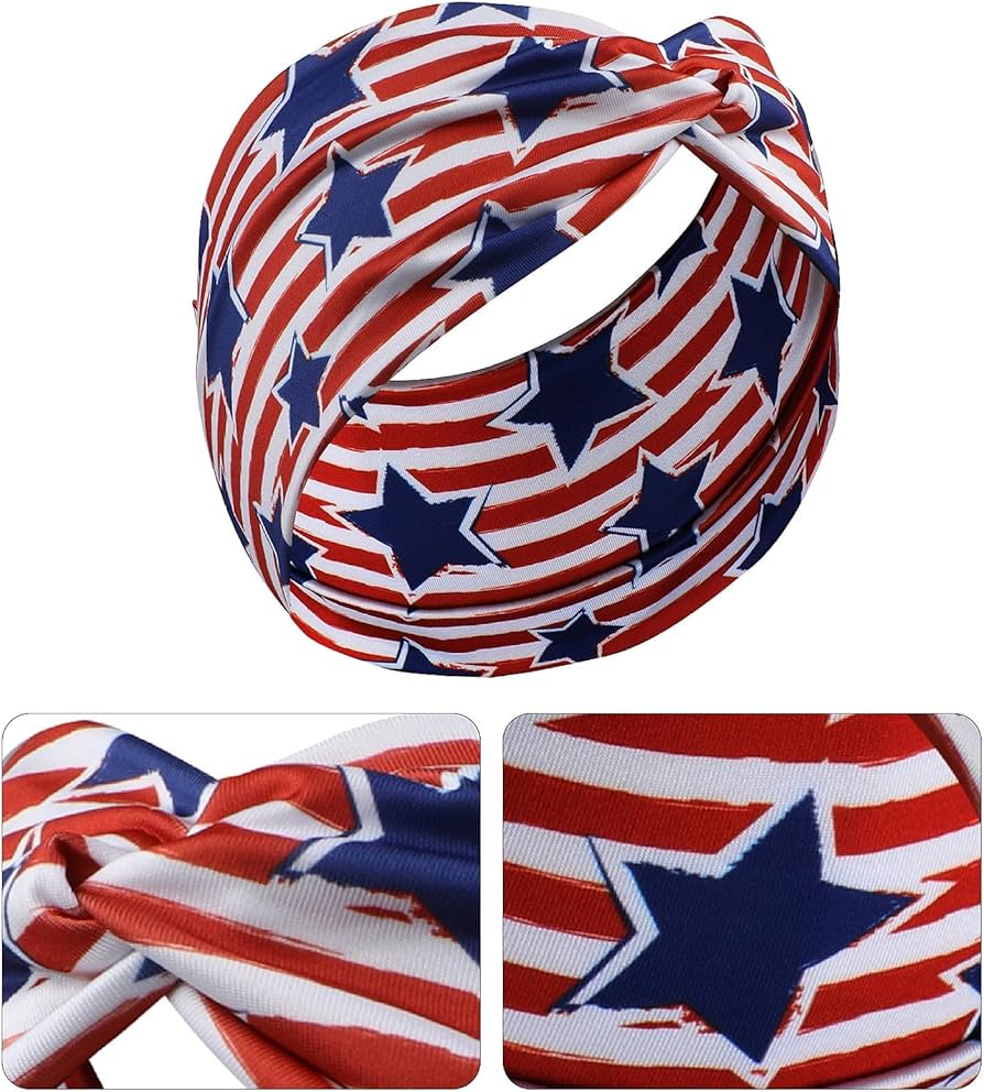 Amazon.co.jp: アメリカ国旗ヘアバンド - 1個 USA 星条旗 ファッション