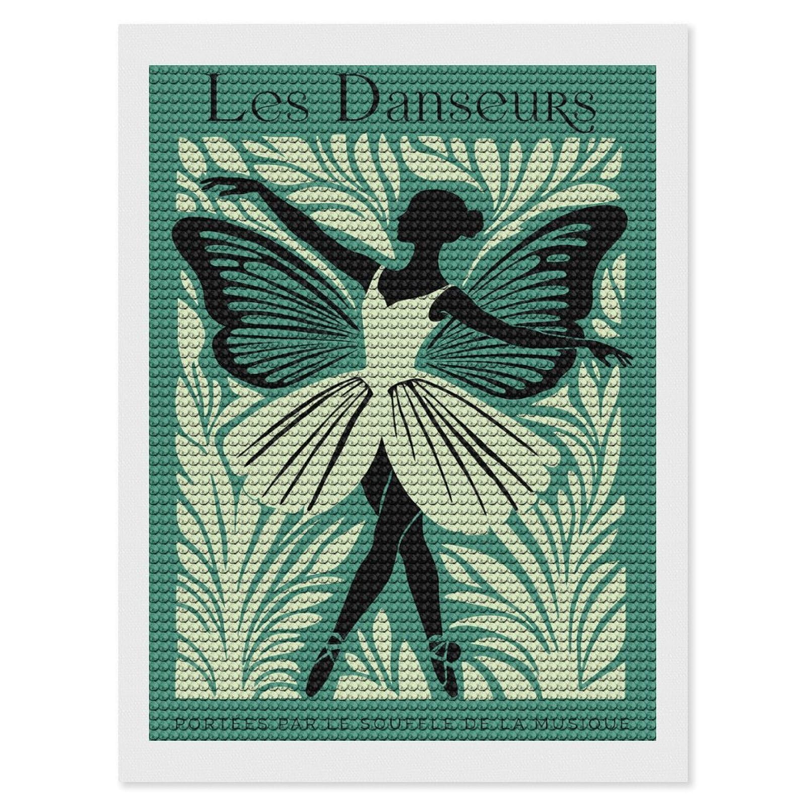 Junmoney Ballet Dancer with Butterfly Wings Diamond Painting Kit 12"x16", Festive Craft Gift, Bedroom Decor, Full Kit Included, Creative Gift Idea